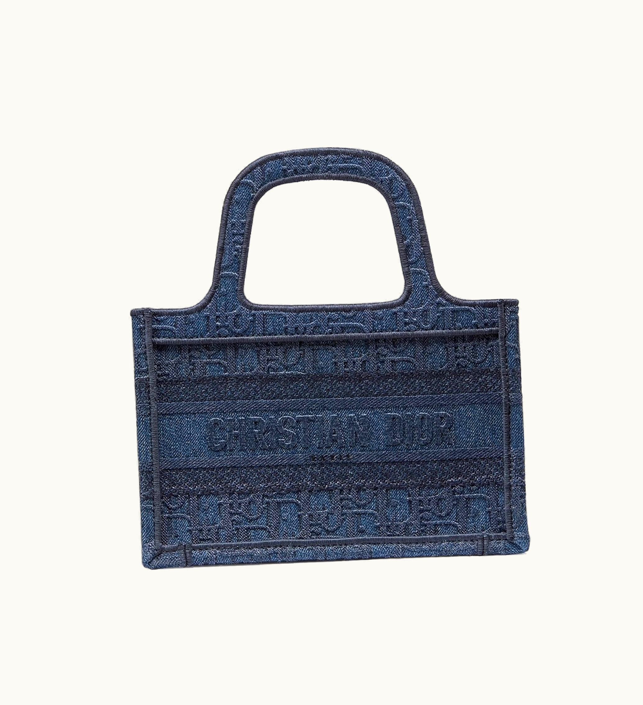Dior Dior Book Tote Oblique Mini Denim Blue