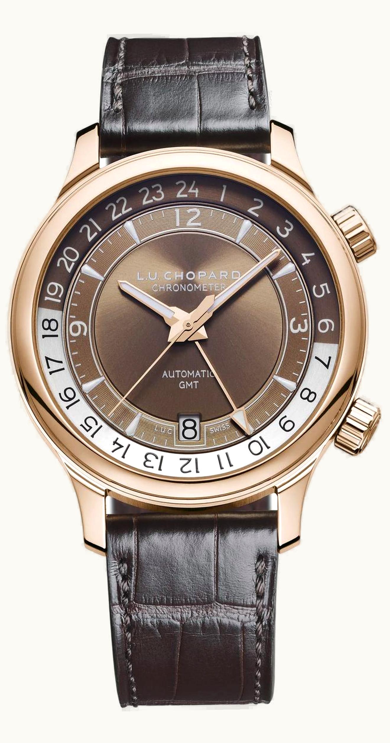 Chopard L.U.C Time GMT One Rose Gold / Brown