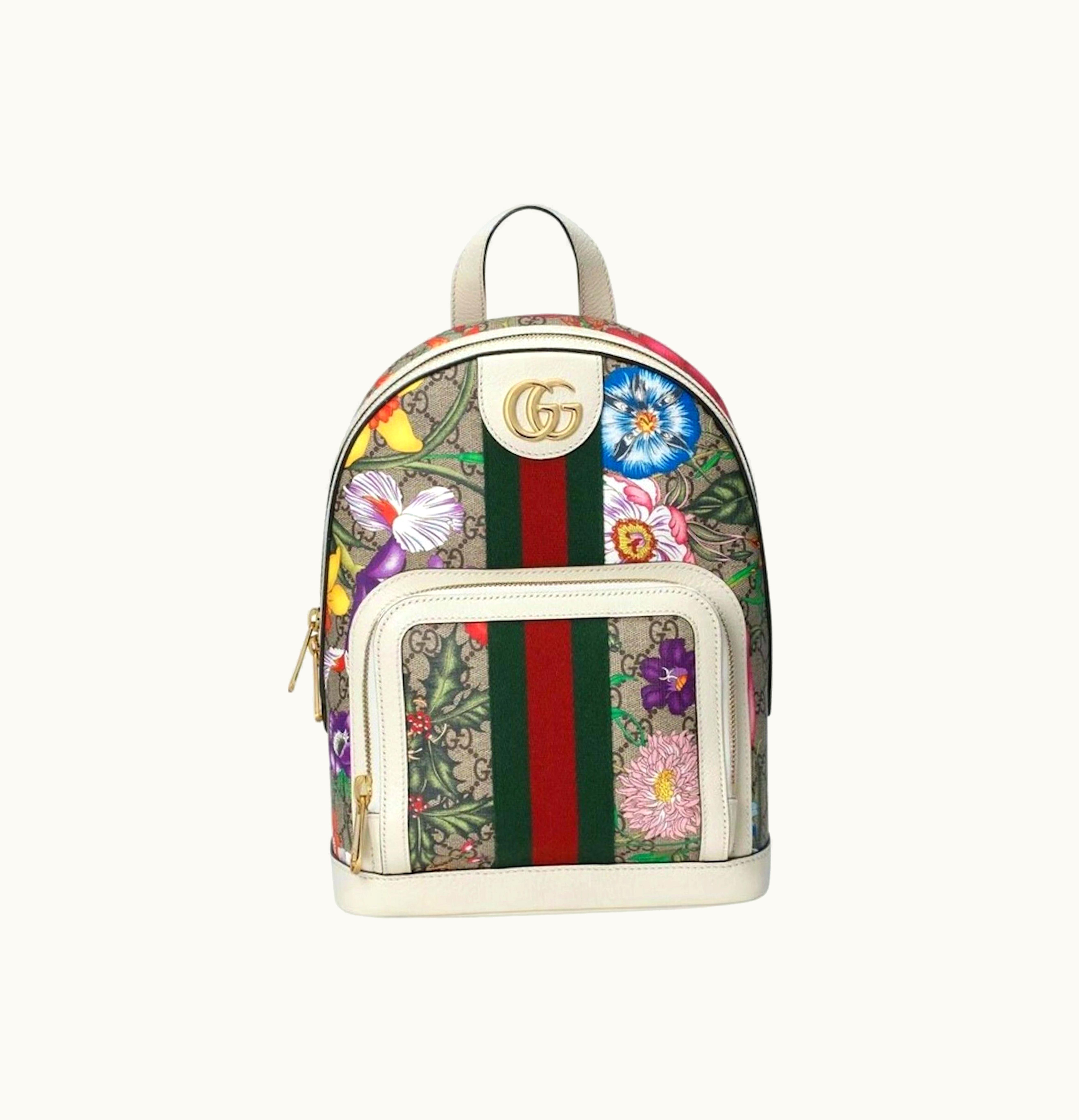 Gucci Gucci Ophidia Flora Backpack White