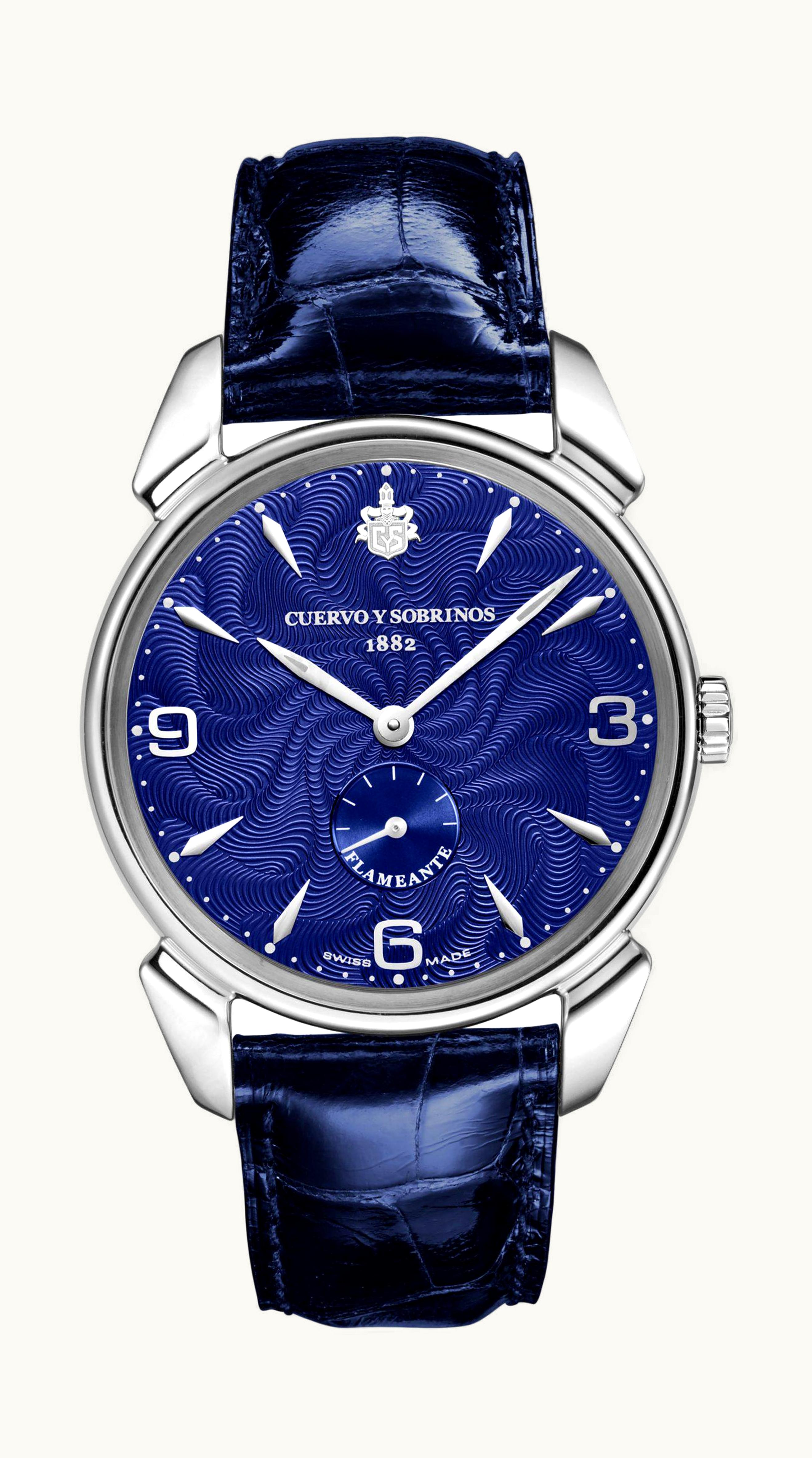 Cuervo y Sobrinos Historiador Flameante Stainless Steel / Silver / Alligator