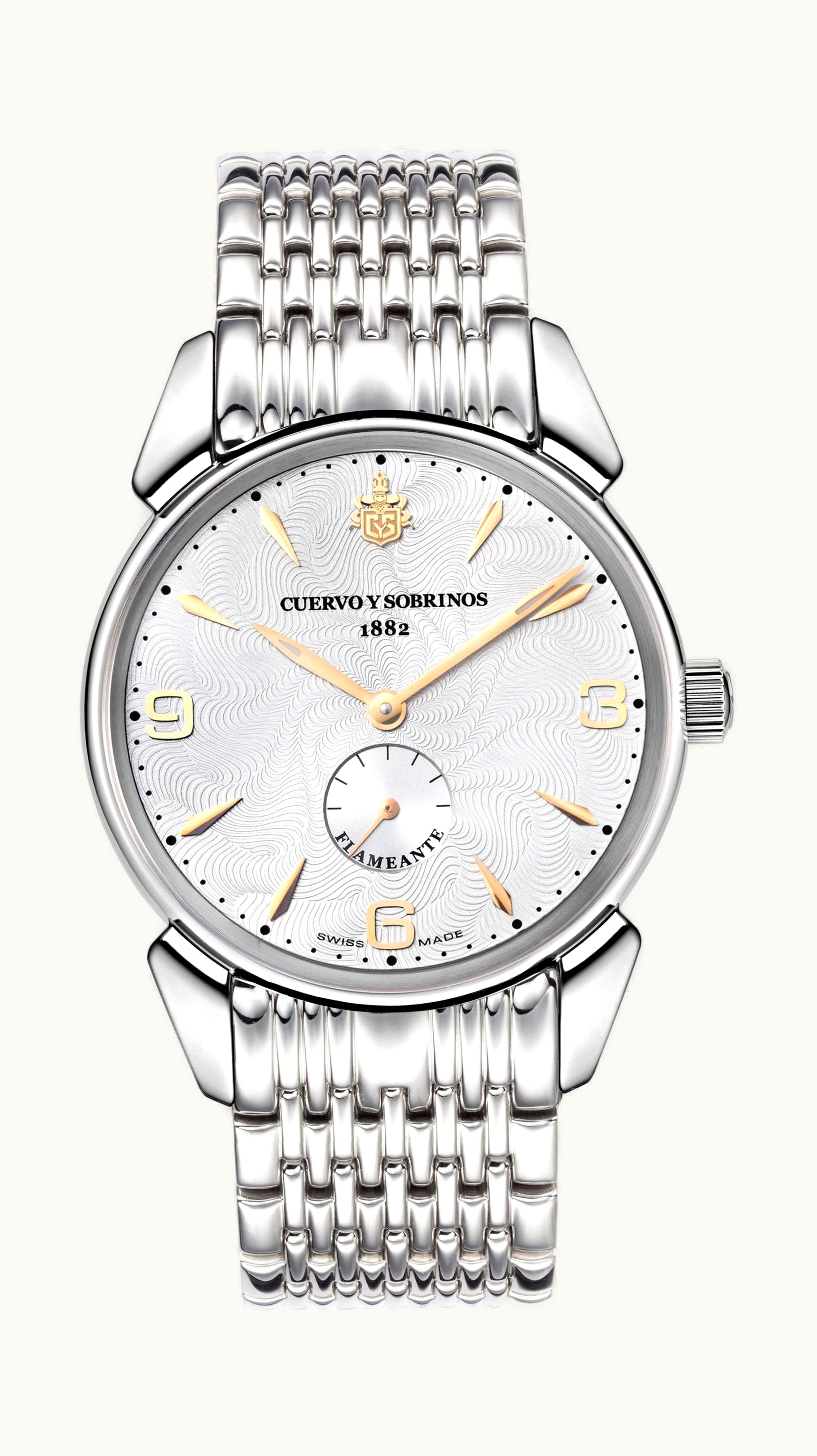 Cuervo y Sobrinos Historiador Flameante Stainless Steel / Silver / Alligator