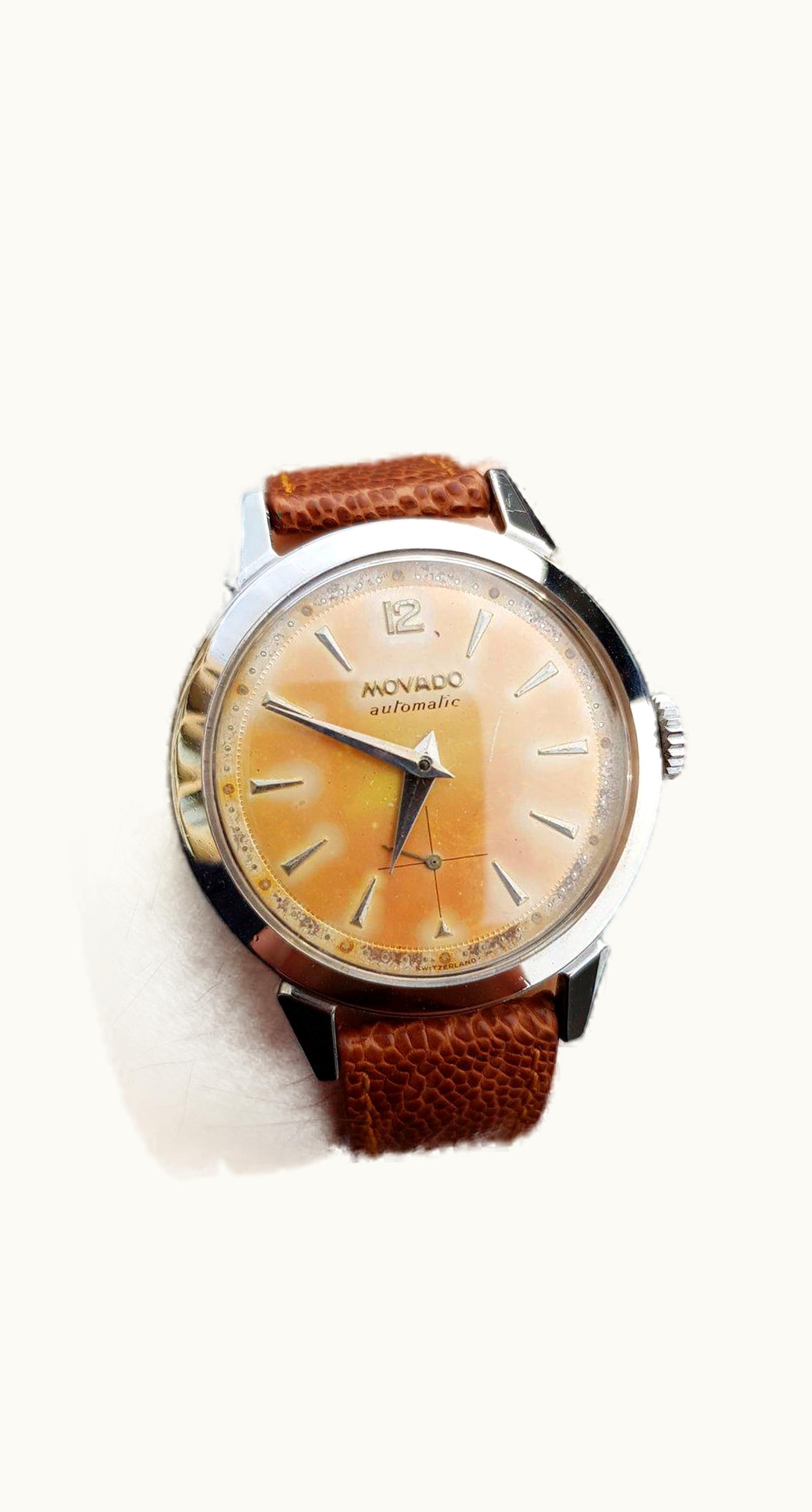 Cuervo y Sobrinos Historiador Segundos Pequeños Vintage Stainless Steel / Black / Alligator