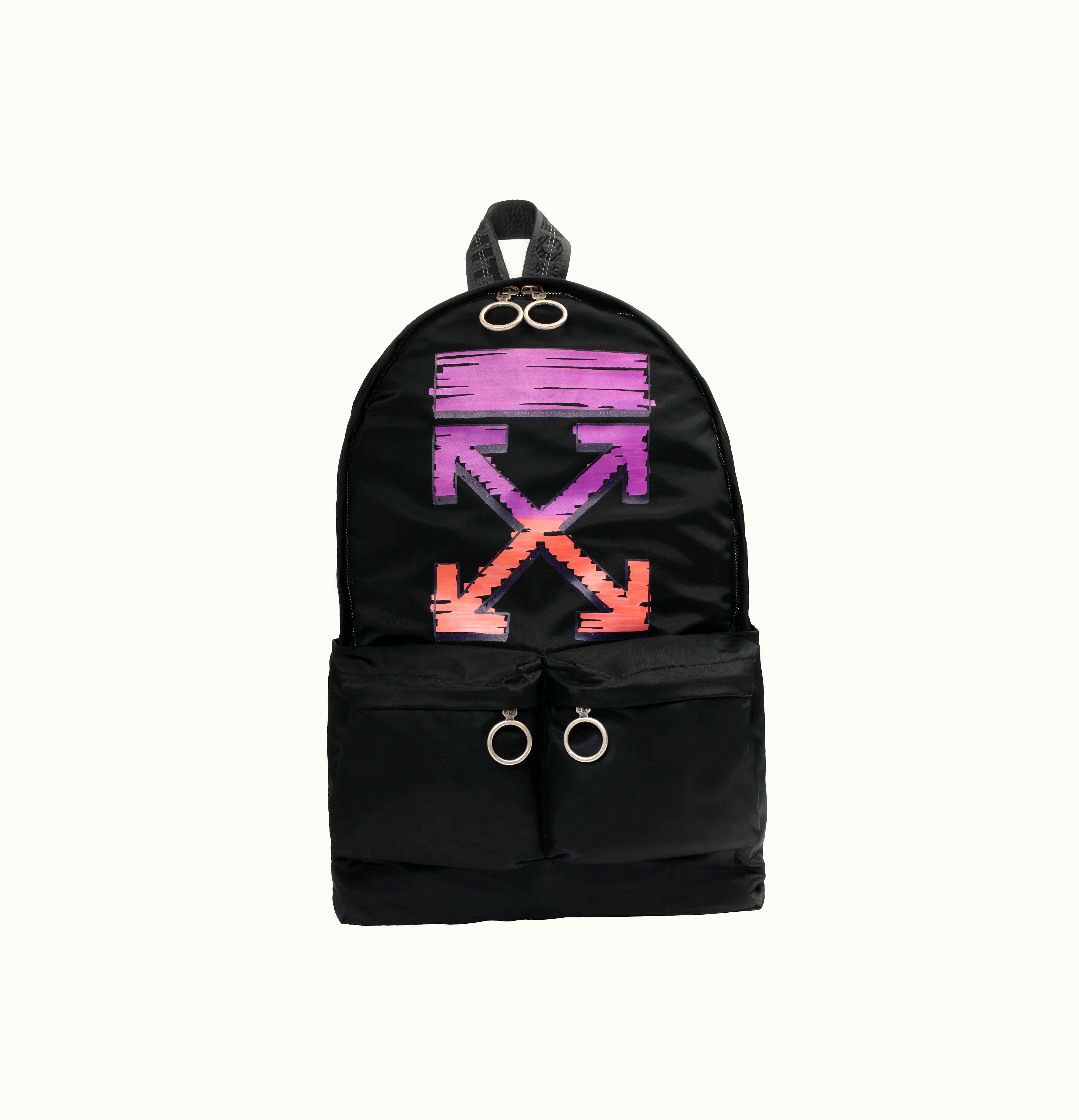 OFF-WHITE OFF WHITE Marker Arrow Easy Backpack Black Fuschia