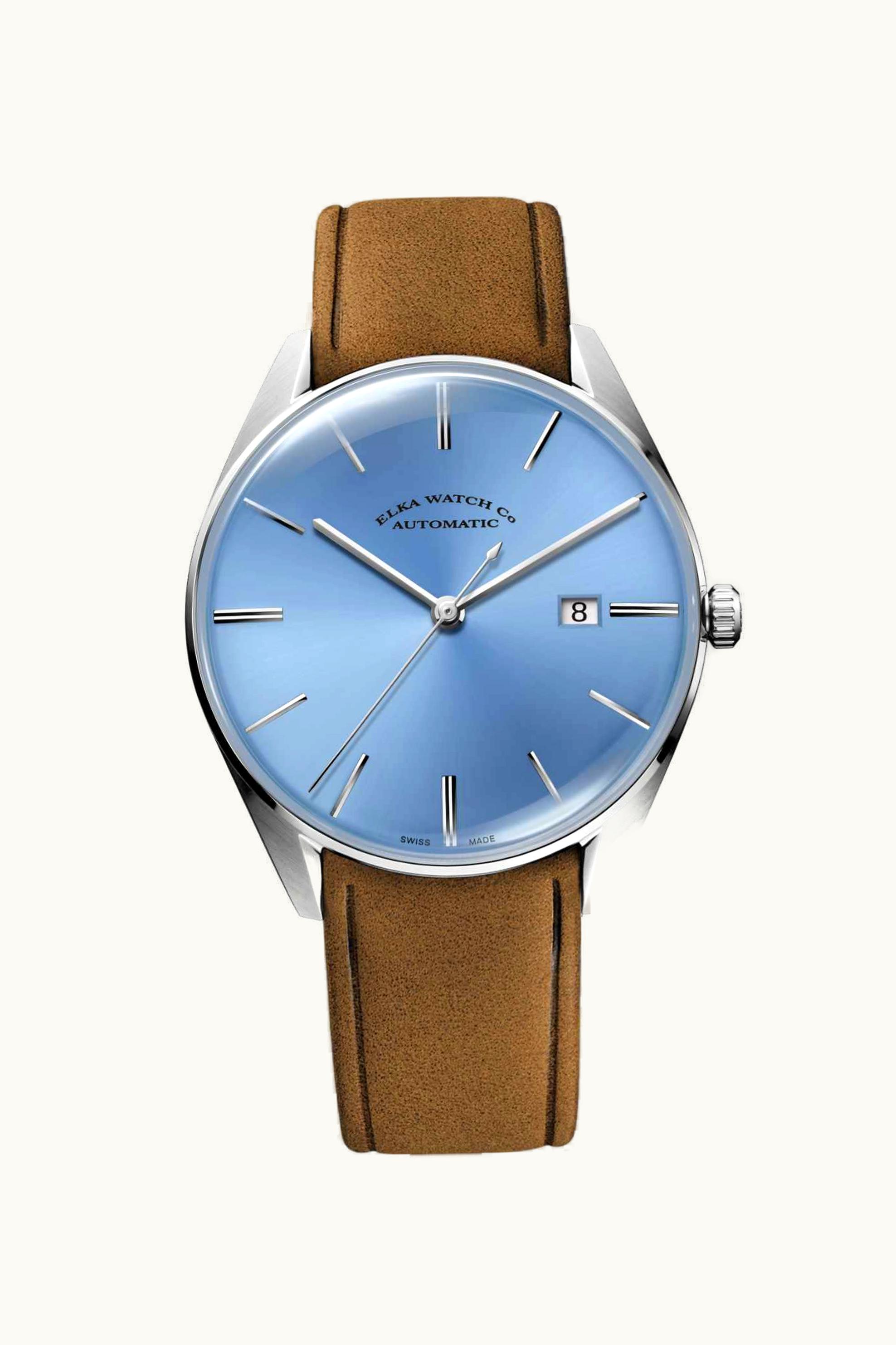 Elka Watch Co. D-Series Stainless Steel / Baby Blue  / Leather