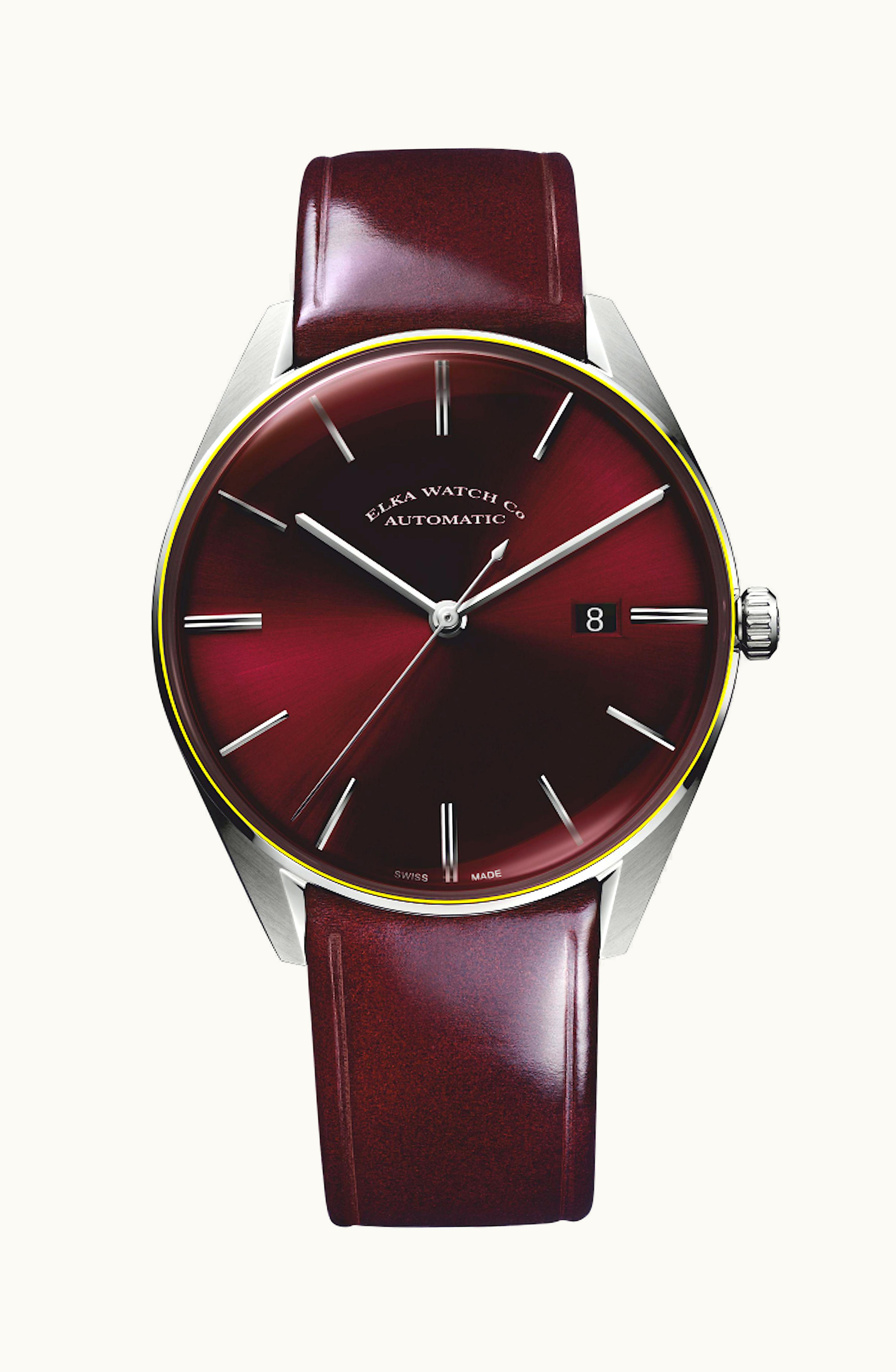 Elka Watch Co. D-Series Stainless Steel / Black / Leather