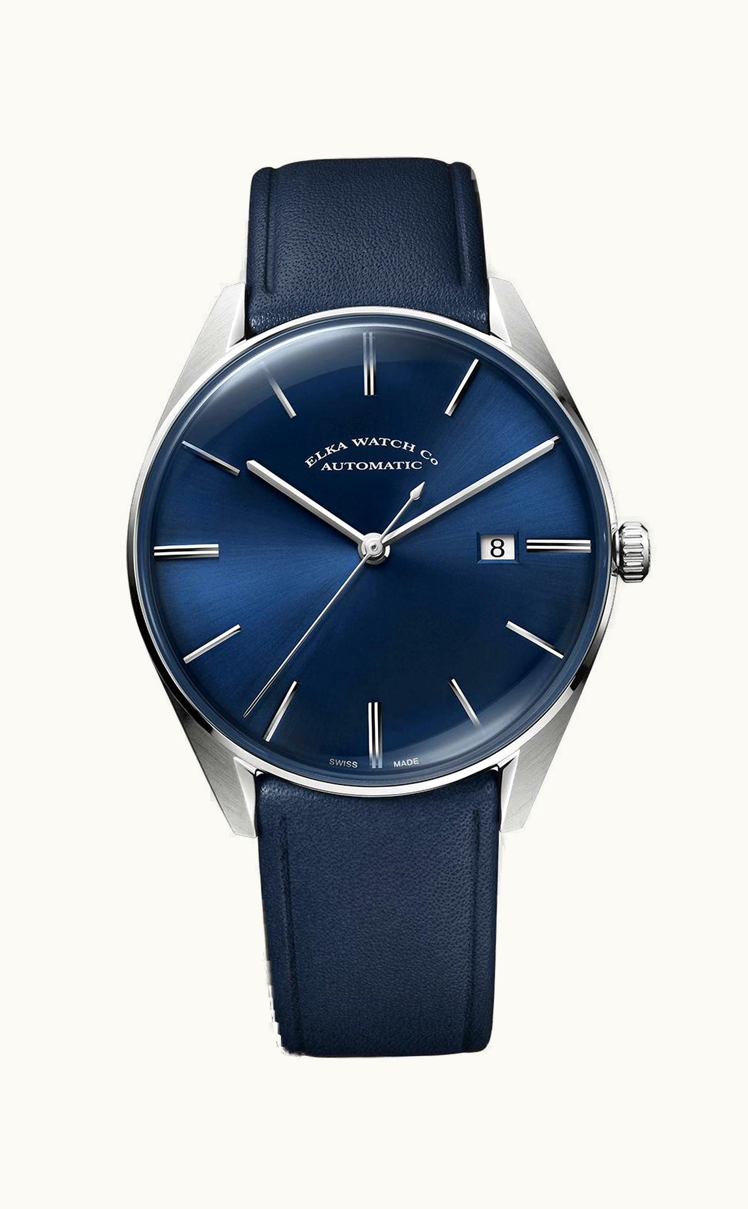 Elka Watch Co. D-Series Stainless Steel / Blue  / Leather