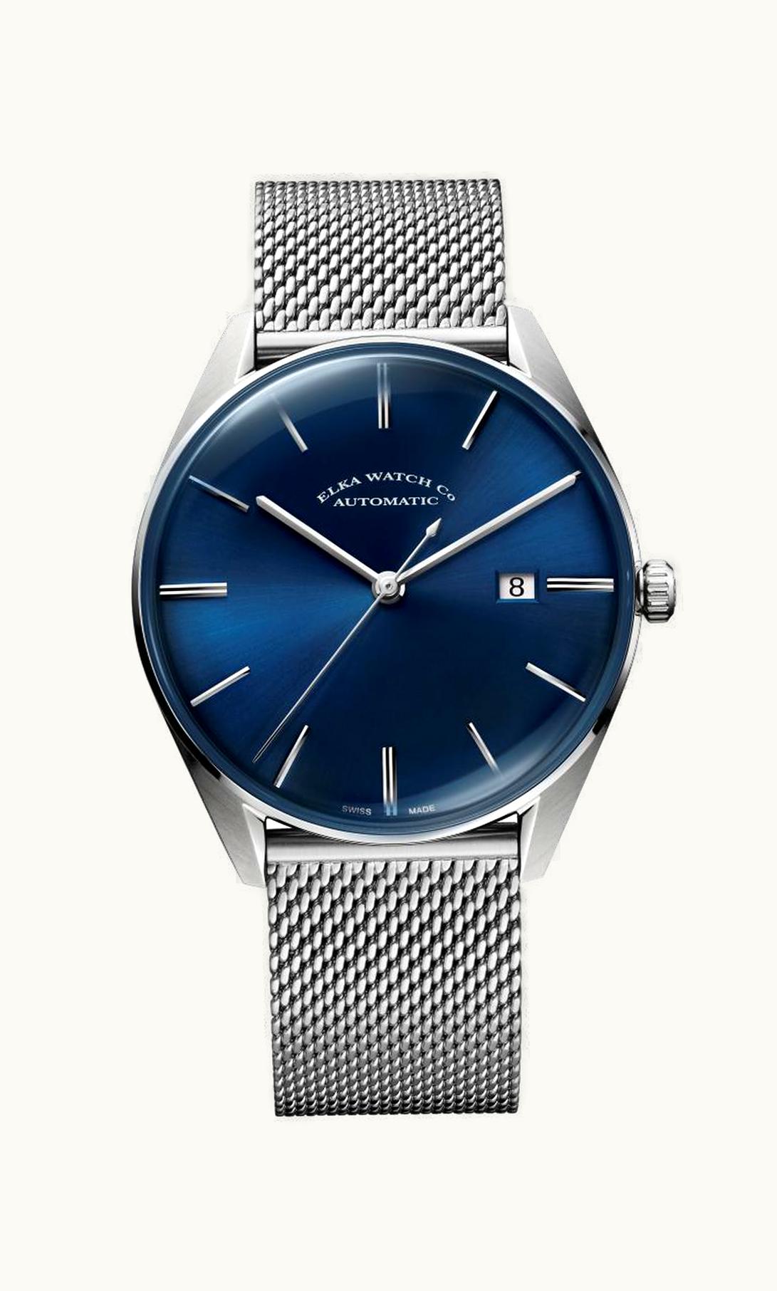 Elka Watch Co. D-Series Stainless Steel / Blue  / Milanese