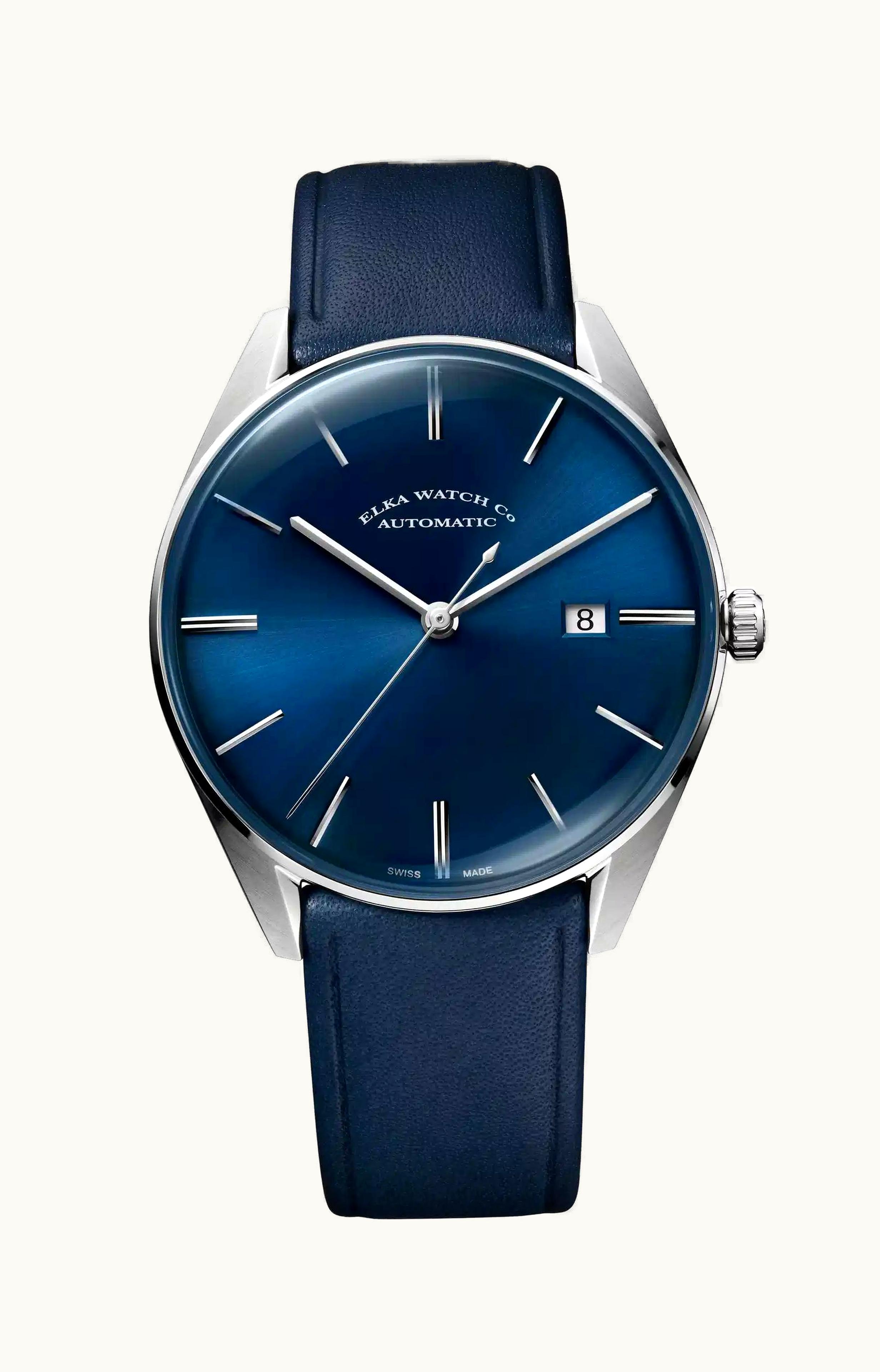 Elka Watch Co. D-Series Stainless Steel / Silver / Leather