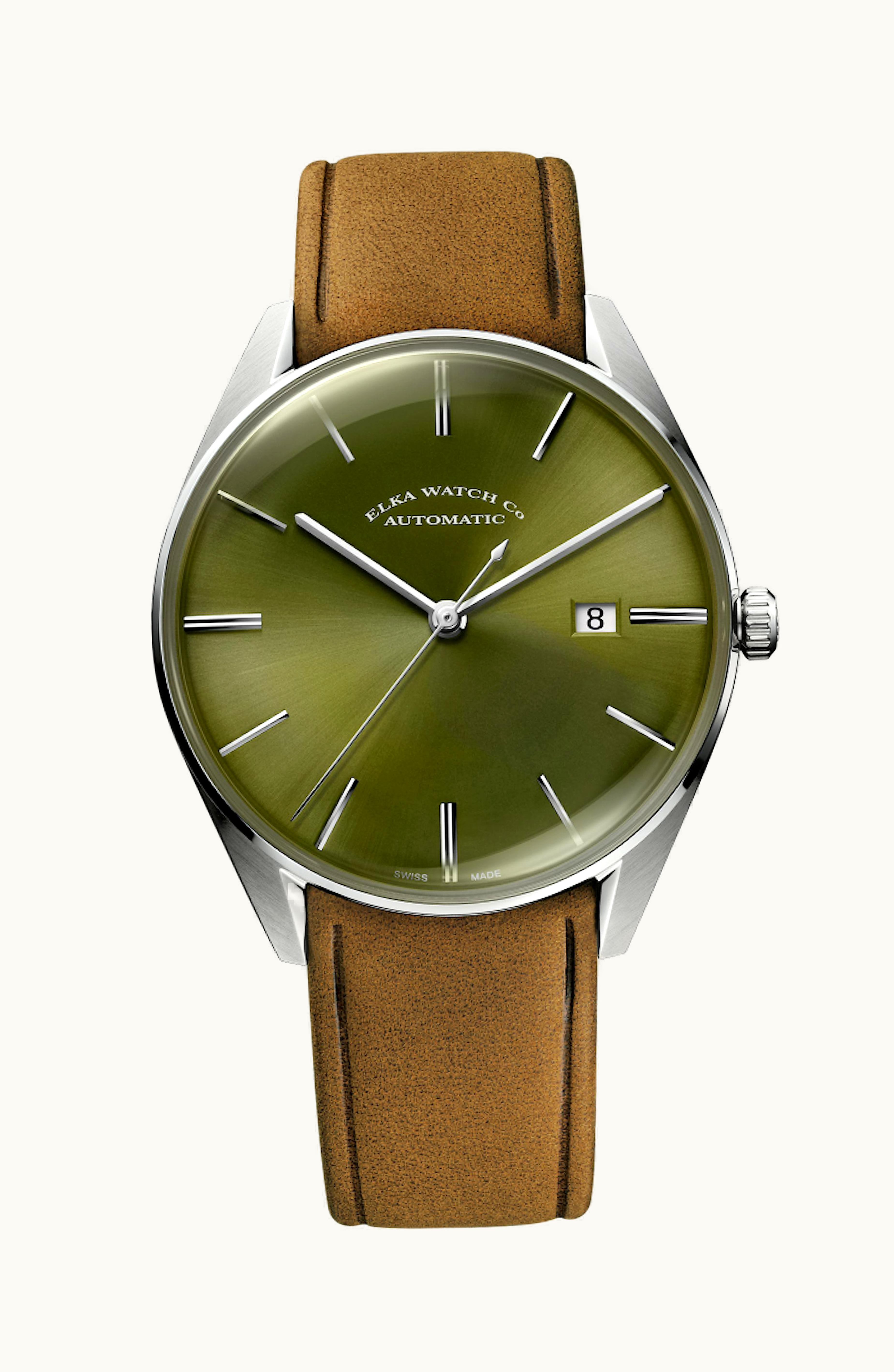 Elka Watch Co. D-Series Stainless Steel / Green / Leather