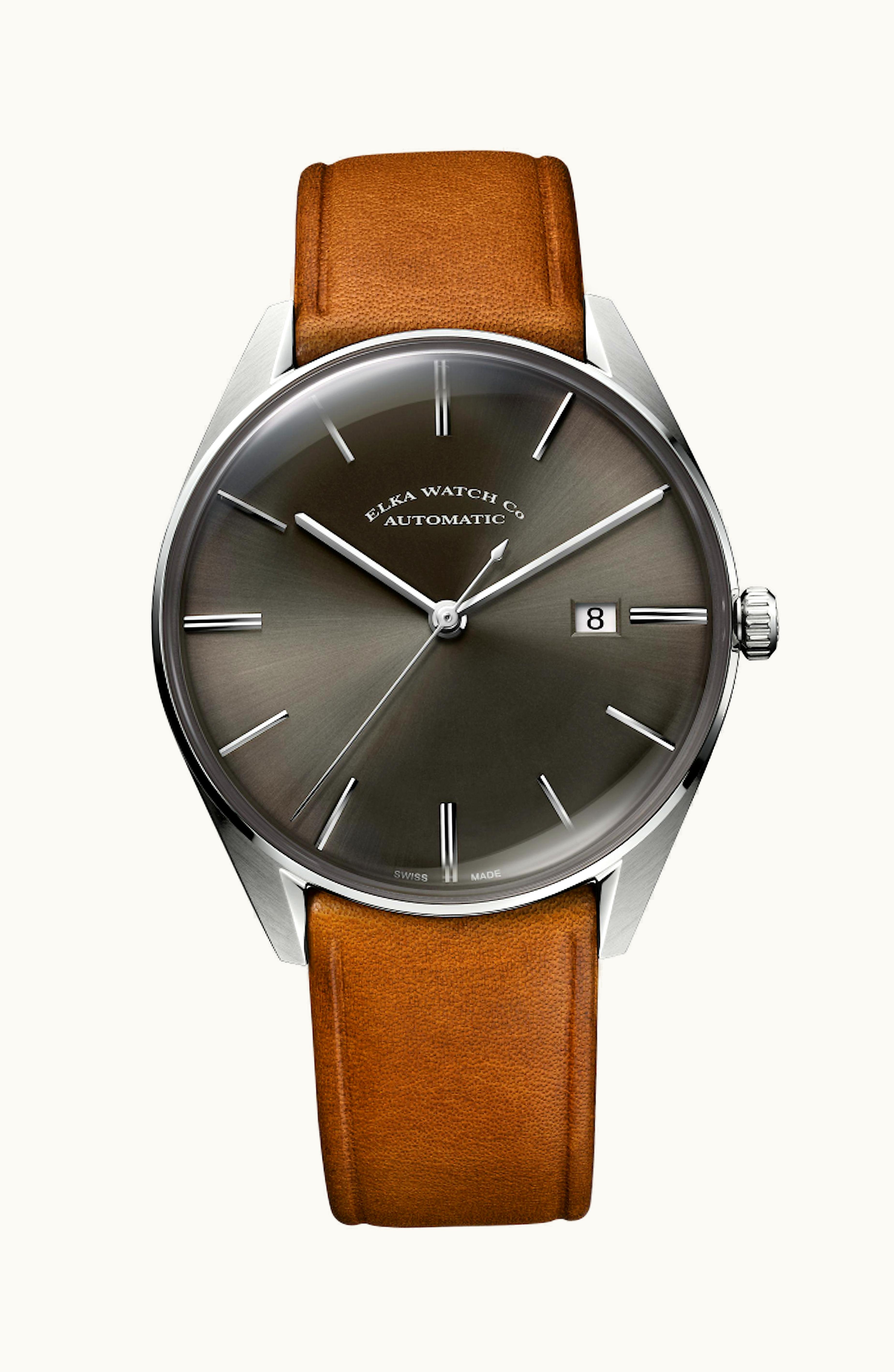 Elka Watch Co. D-Series Stainless Steel / Grey / Leather