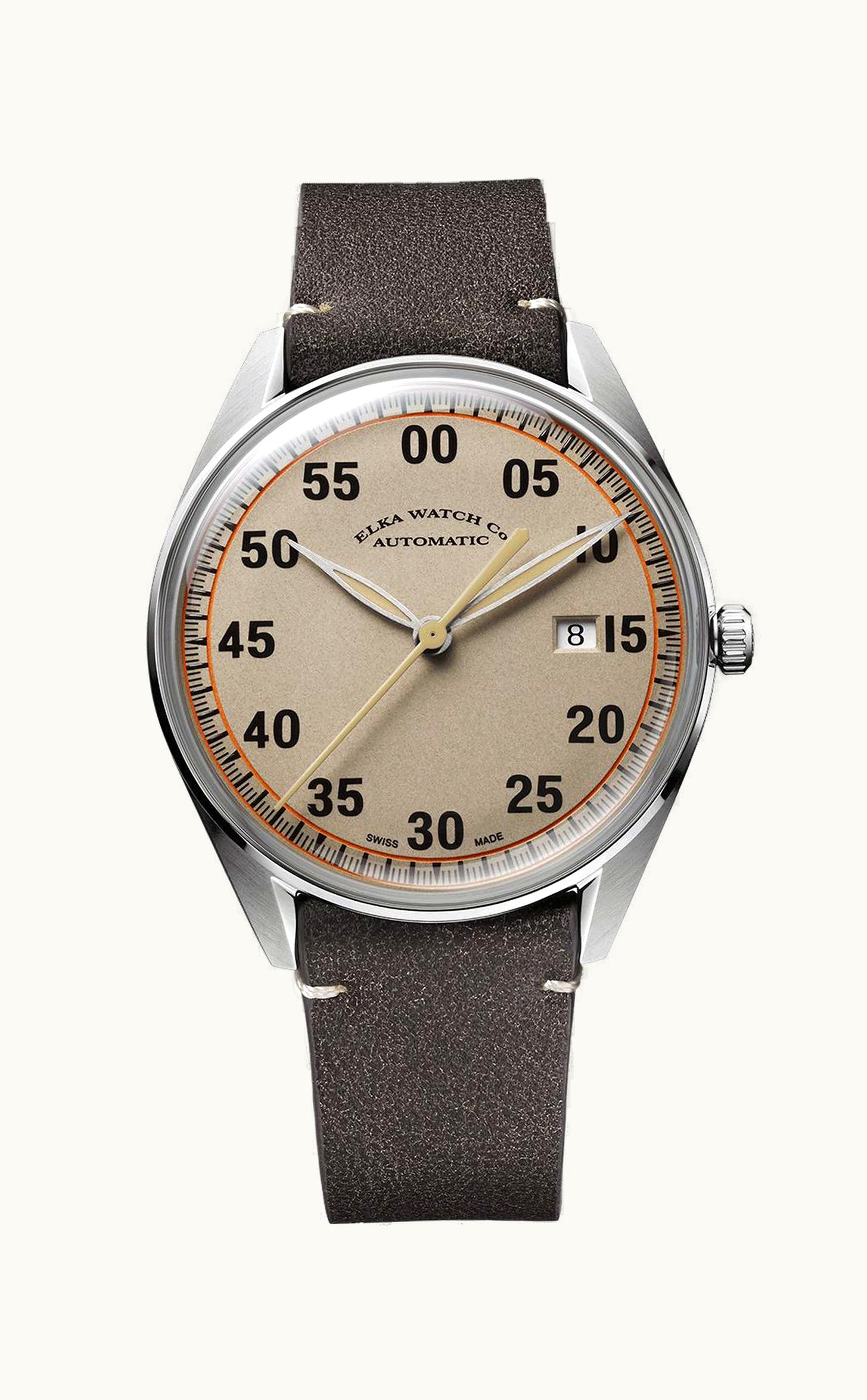 Elka Watch Co. X-Series Stainless Steel / Beige / Leather