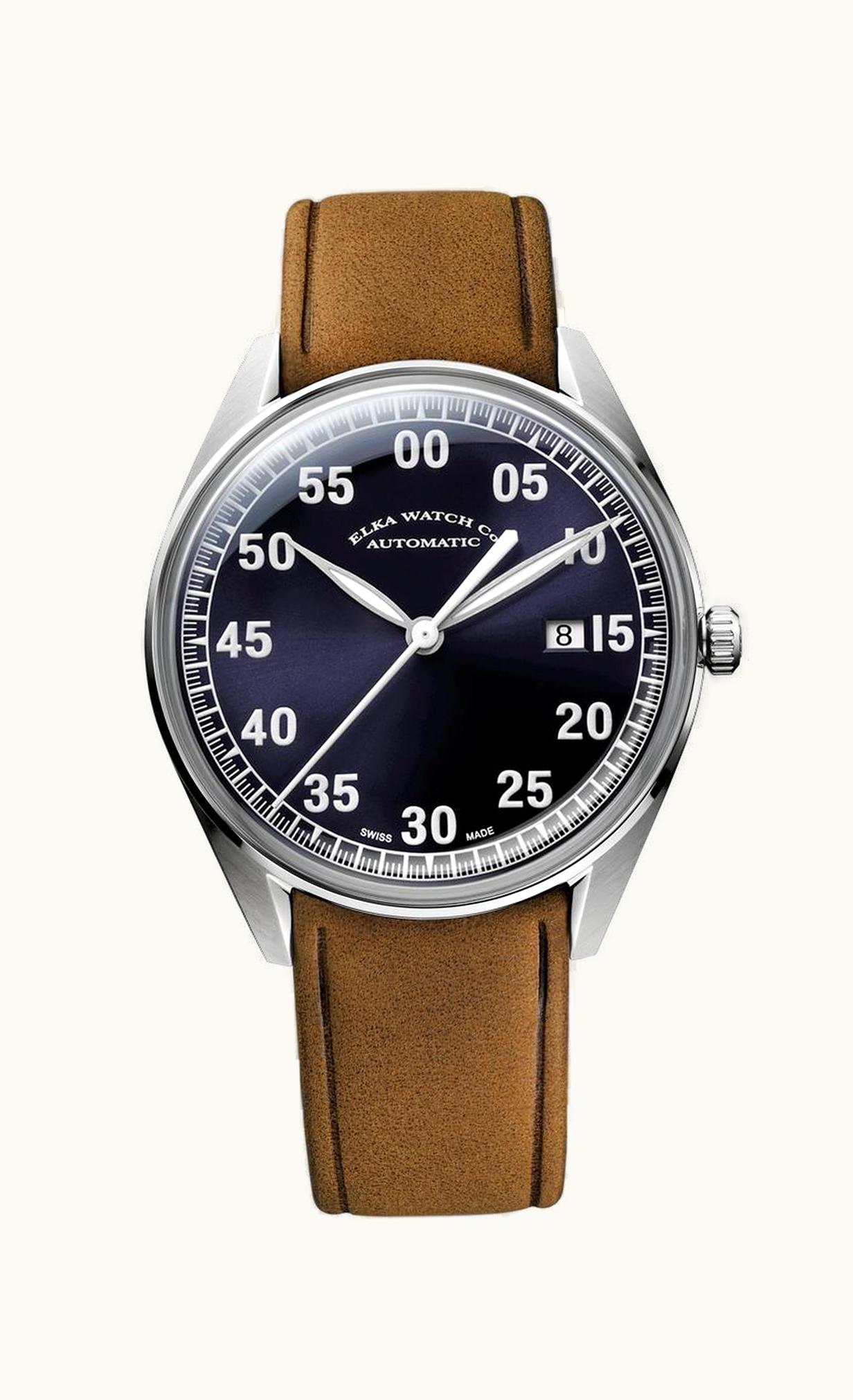 Elka Watch Co. X-Series Stainless Steel / Blue / Leather