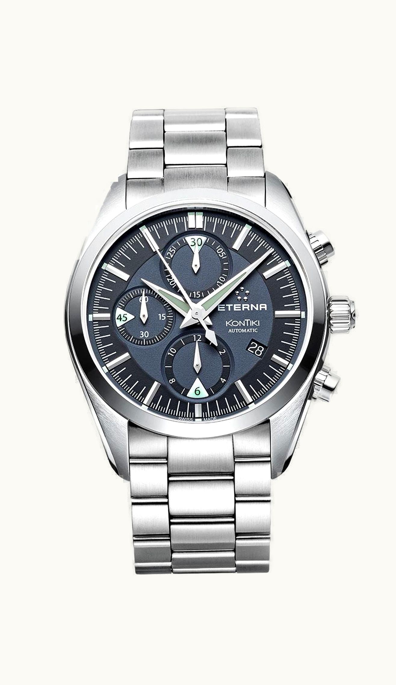 Eterna KonTiki Chronograph Black / Bracelet