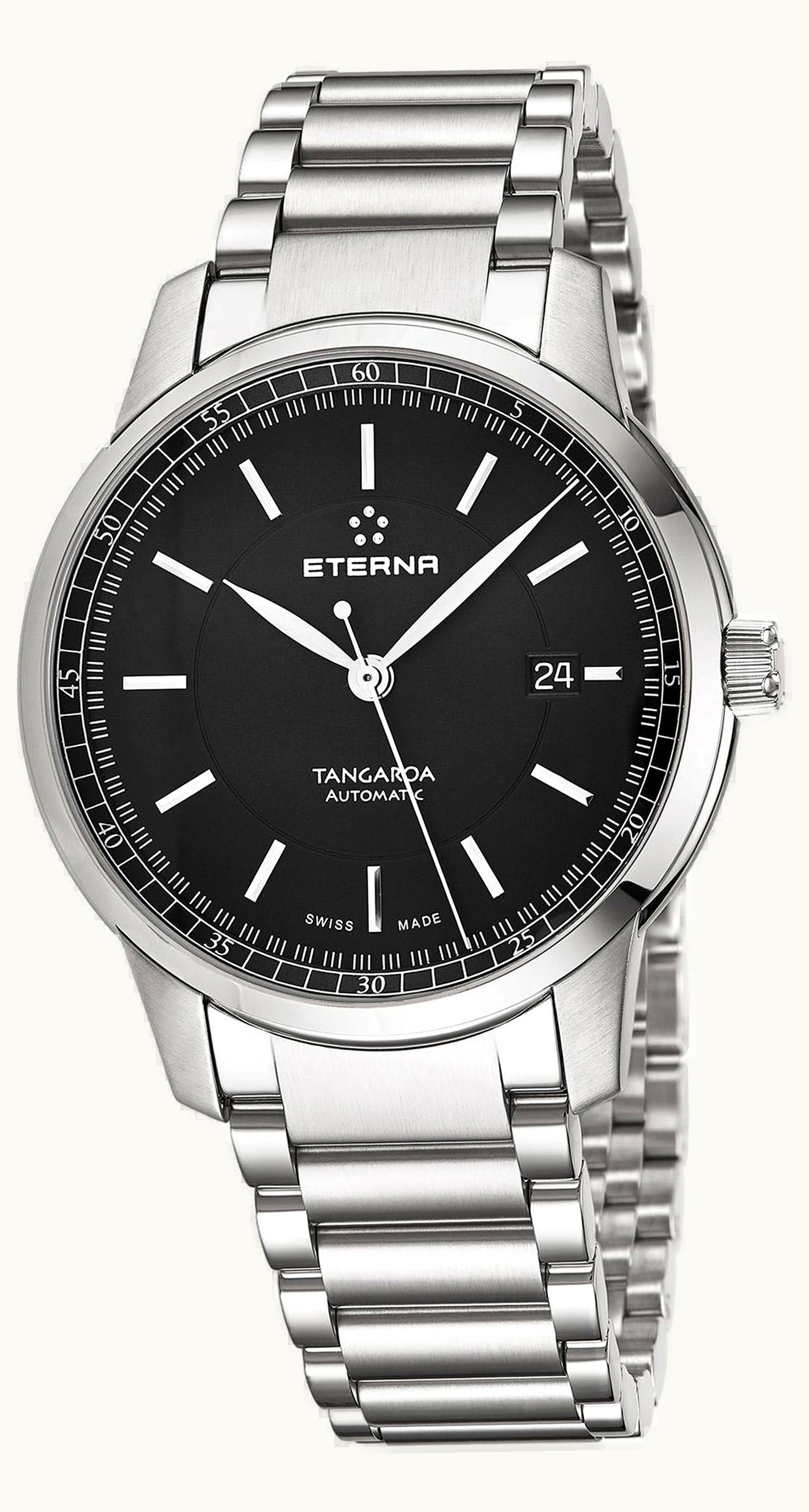 Eterna Tangaroa Three-Hands Black / Bracelet