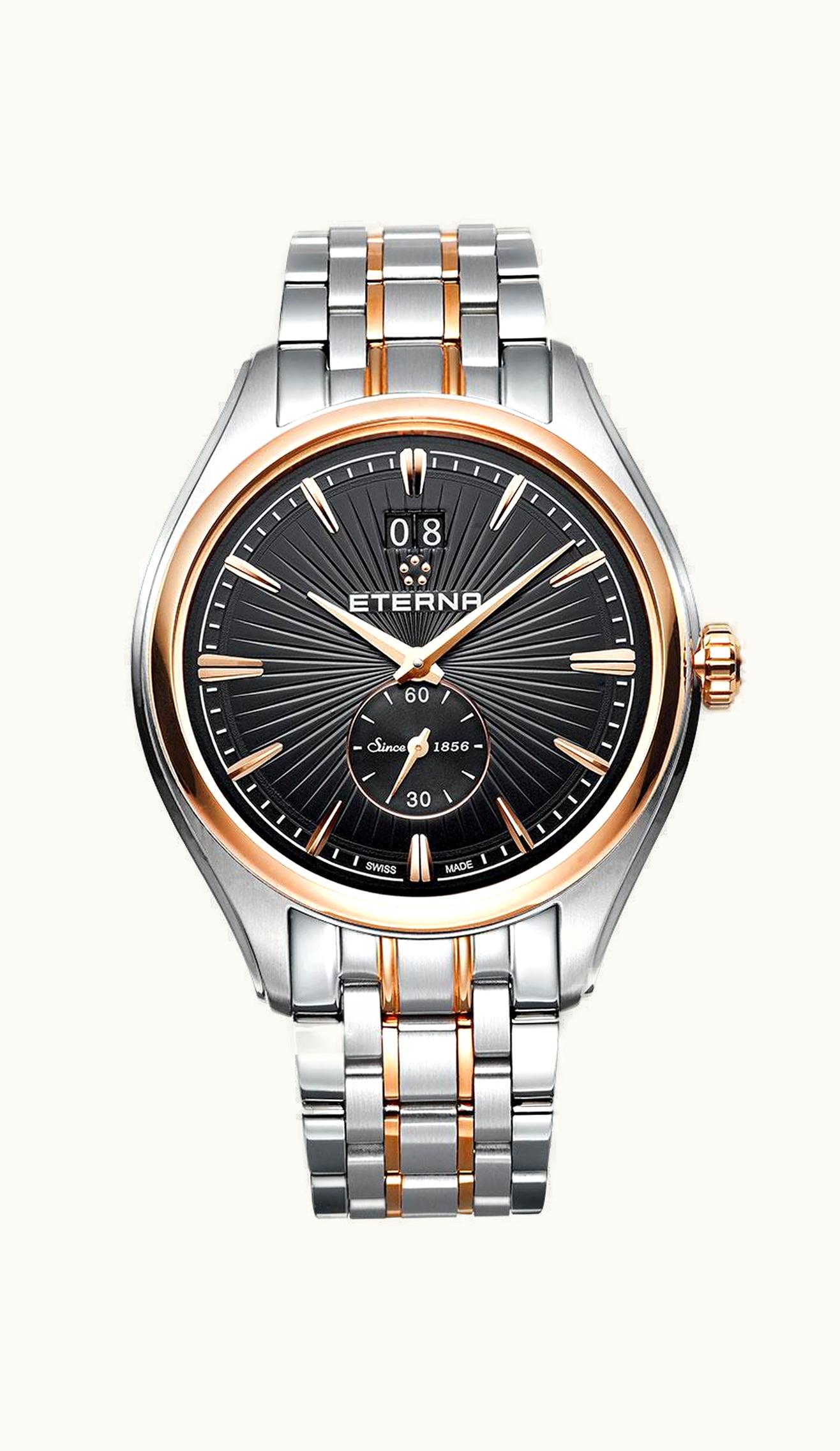 Eterna Avant-Garde Quartz Big Date Two Tone / Black / Bracelet
