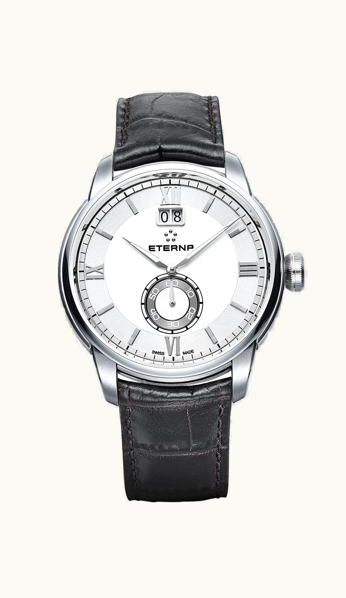 Eterna Adventic Quartz Big Date Silver / Strap