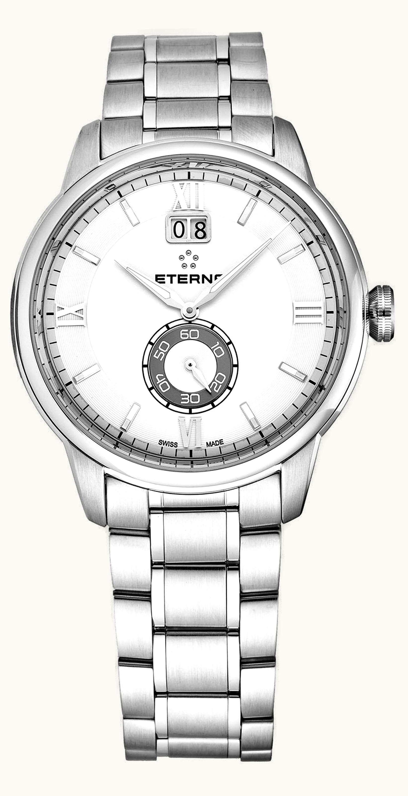 Eterna Adventic Quartz Big Date Silver / Bracelet