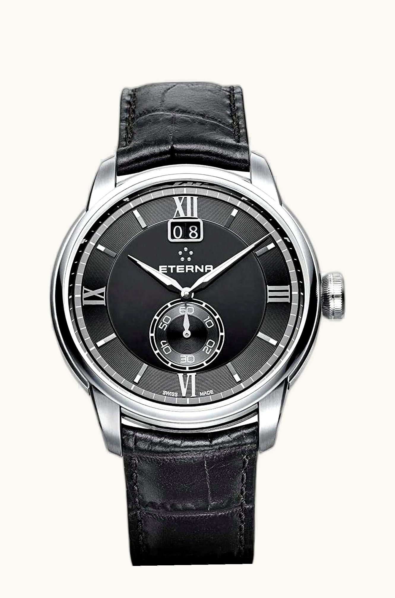 Eterna Adventic Quartz Big Date Black / Strap