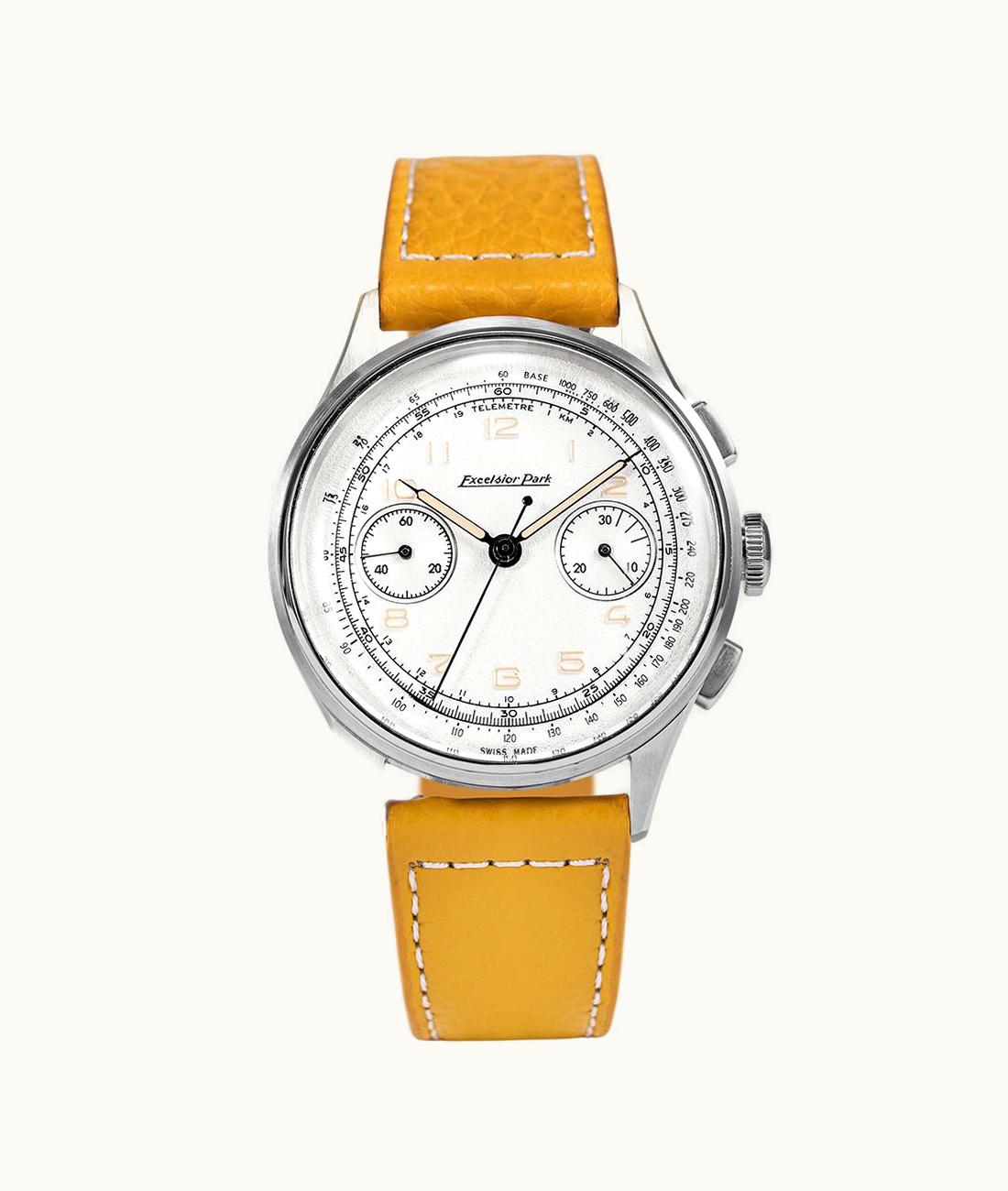 Excelsior Park Chronograph Stainless Steel / White / Yellow-Brown Matte