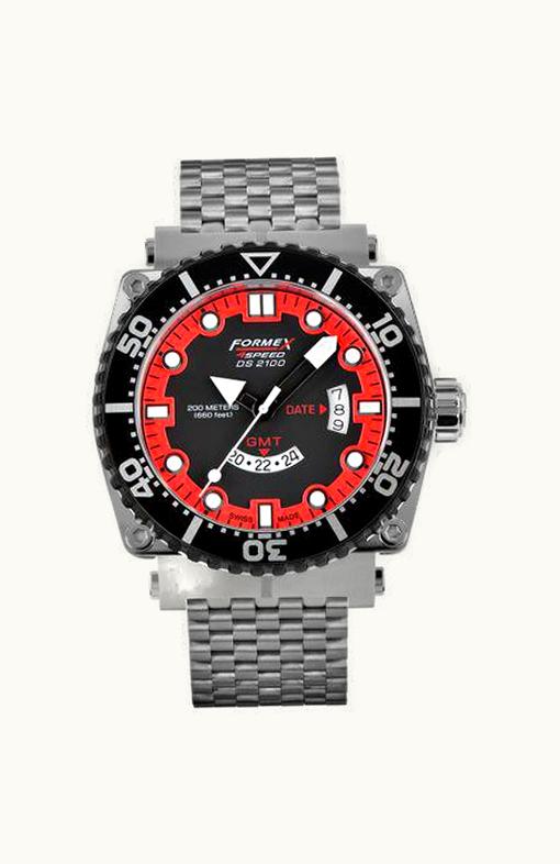 Formex Diver Quartz GMT Black - Red / Bracelet