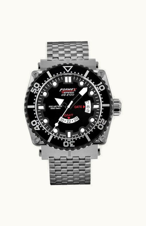 Formex Diver Quartz GMT Black / Bracelet