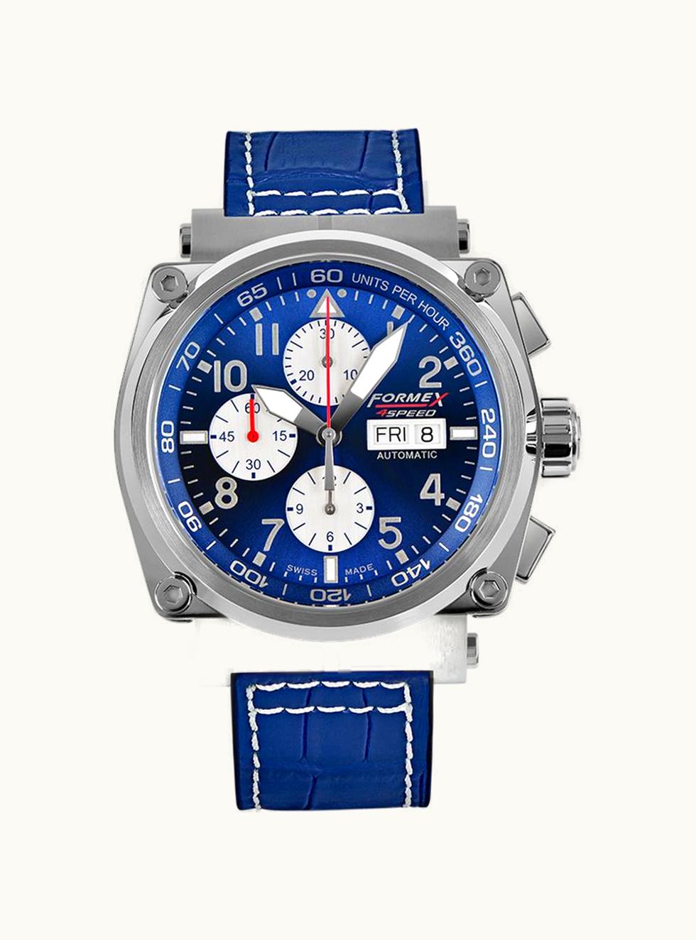 Formex Pilot Automatic Chronograph Blue / Croco