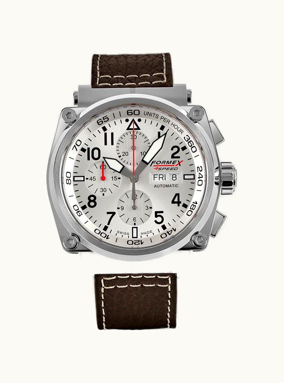 Formex Pilot Automatic Chronograph Silver / Calf