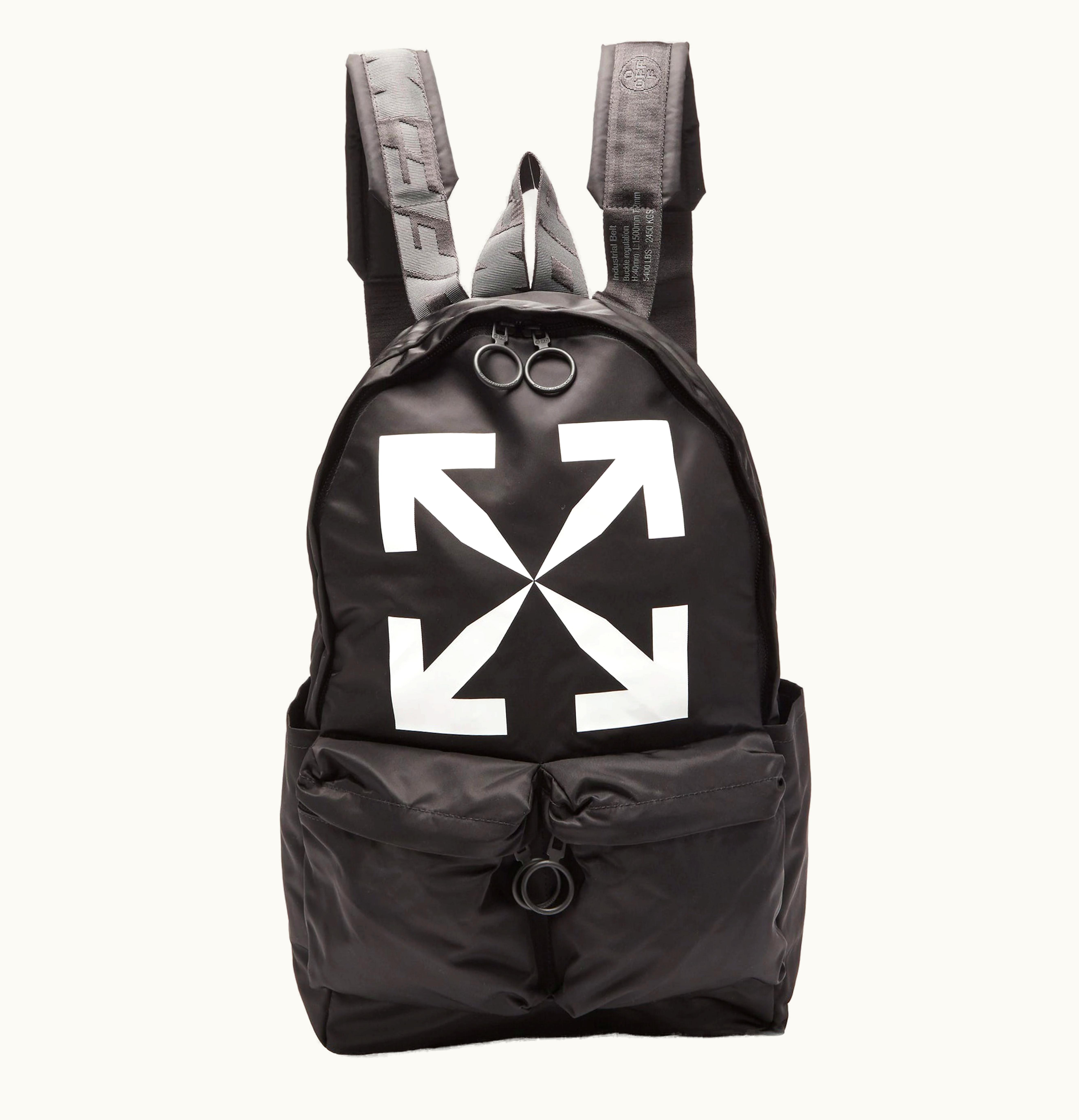 OFF-WHITE OFF WHITE Logo Backpack Nylon Black