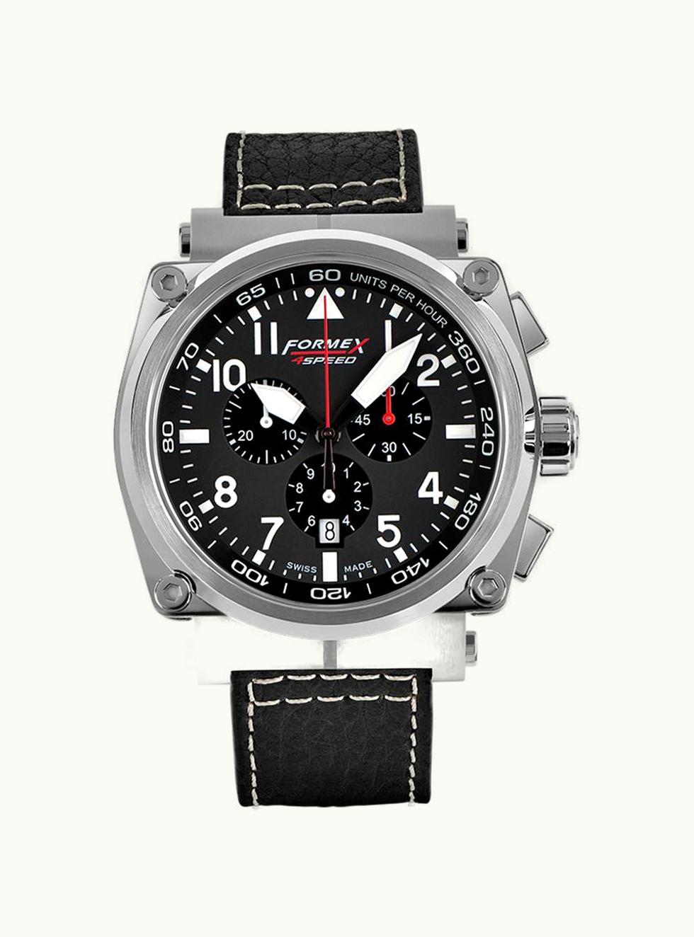 Formex Pilot Quartz Chronograph Black / Calf