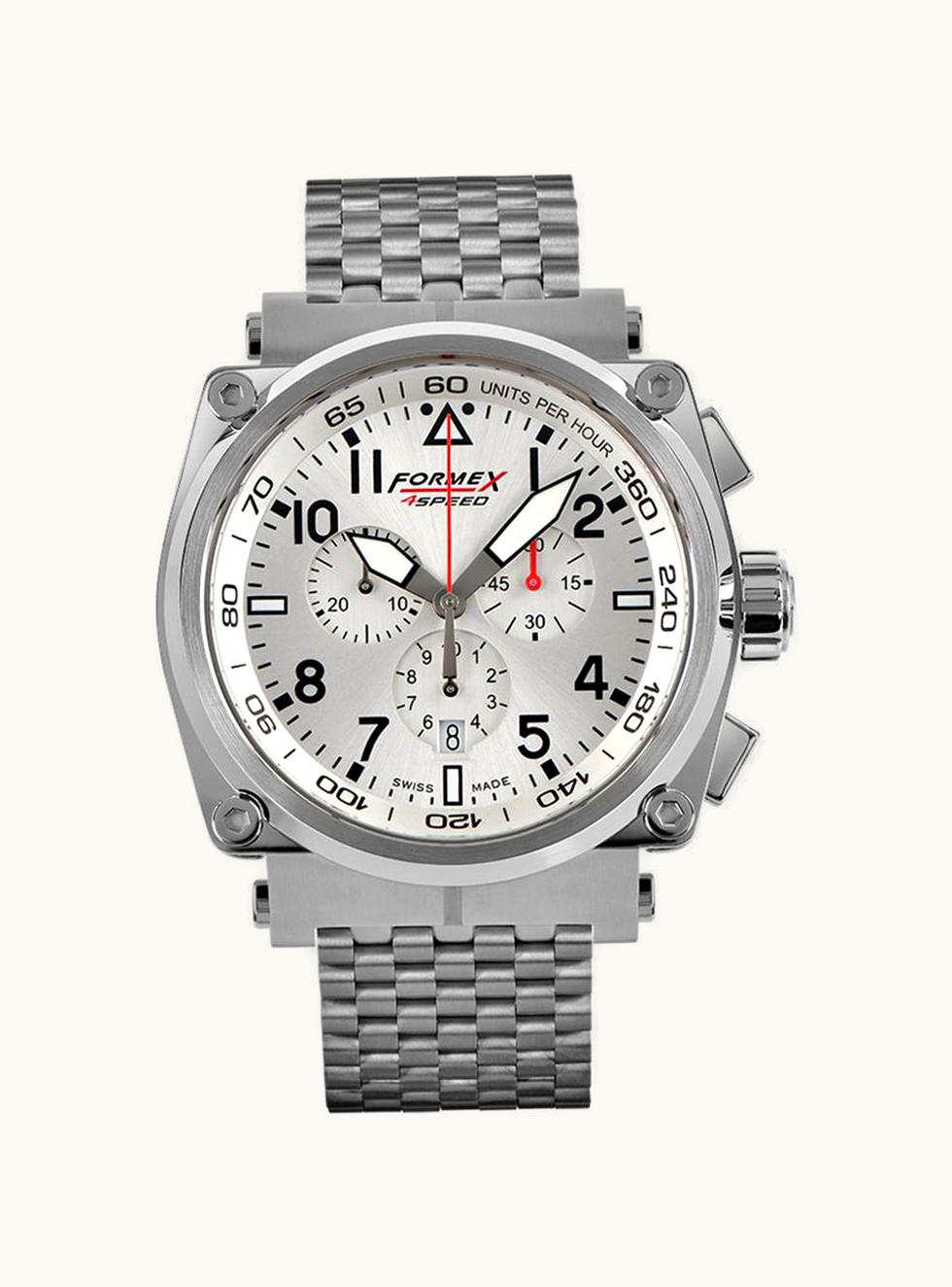 Formex Pilot Quartz Chronograph Silver / Rubber