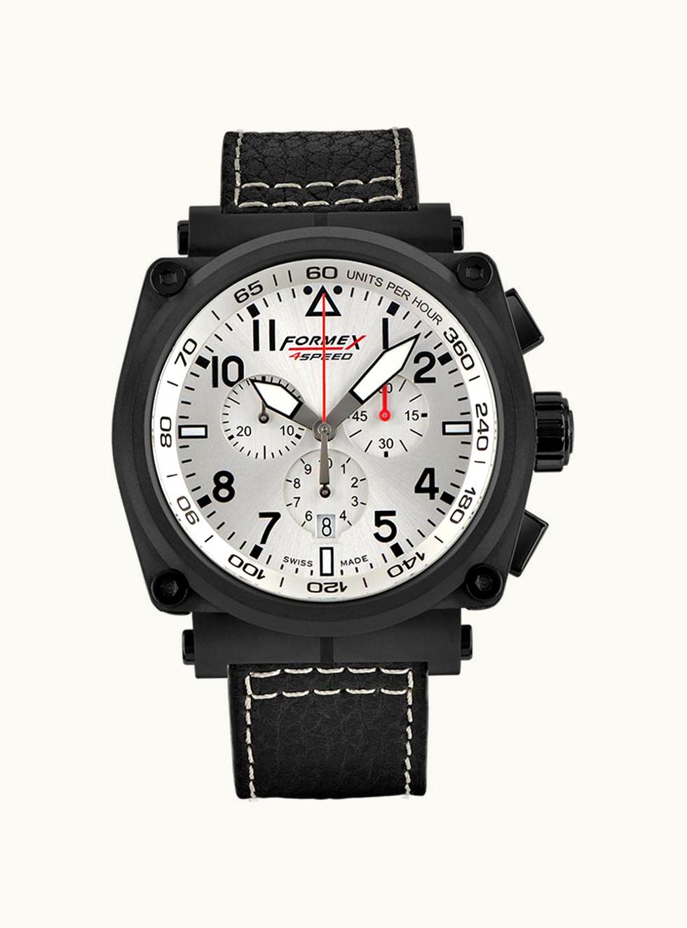 Formex Pilot Quartz Chronograph PVD / Silver / Calf