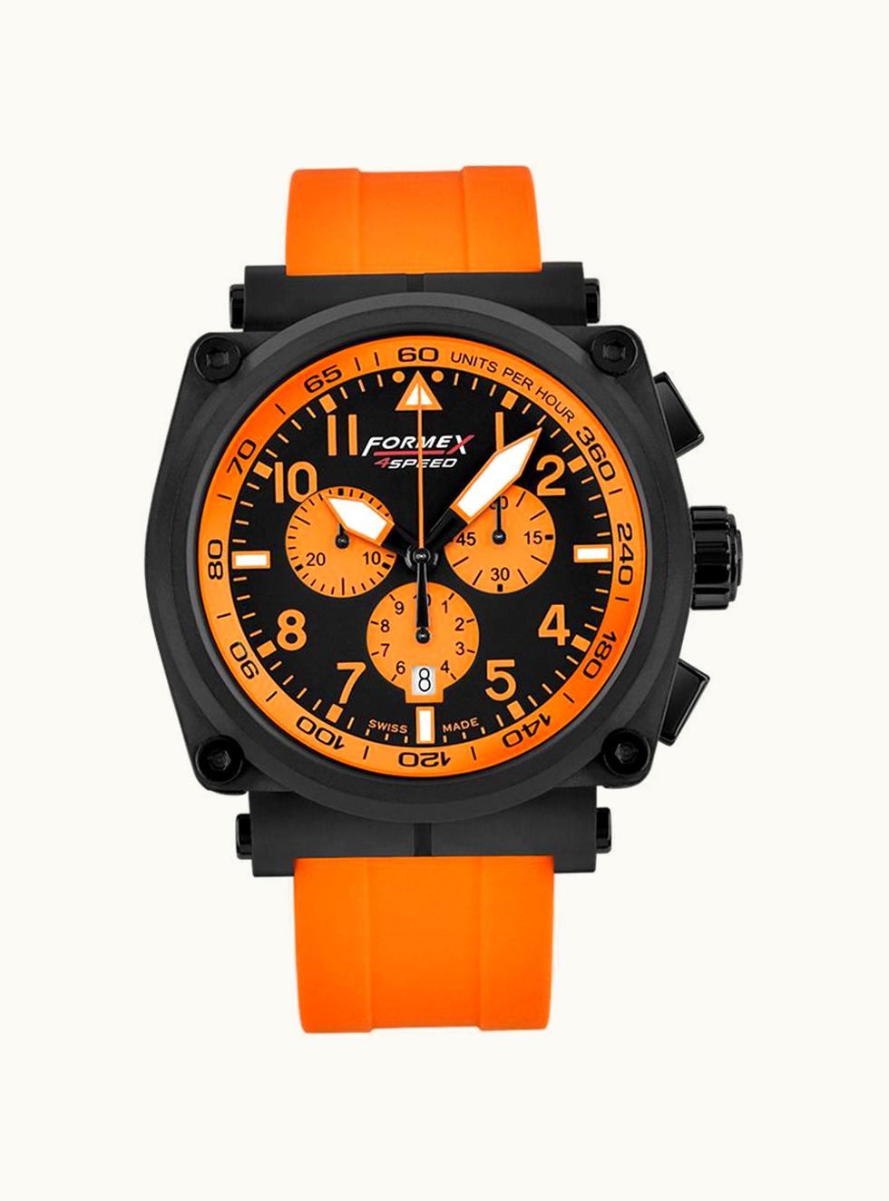 Formex Pilot Quartz Chronograph PVD / Black - Orange / Rubber