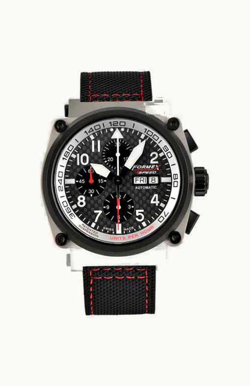 Formex Pilot Automatic Chronograph Sandblasted / Carbon Fibre / Calf
