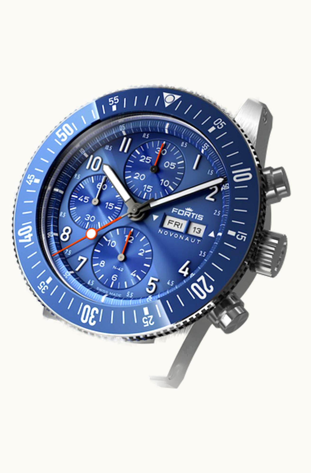 Fortis Novonaut N-42 Cobalt Blue Edition / Hybrid Strap