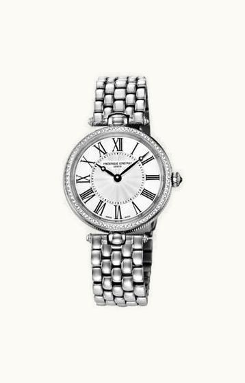 Frederique Constant Art Deco Tonneau Small Second Stainless Steel - Diamond / Silver / Bracelet