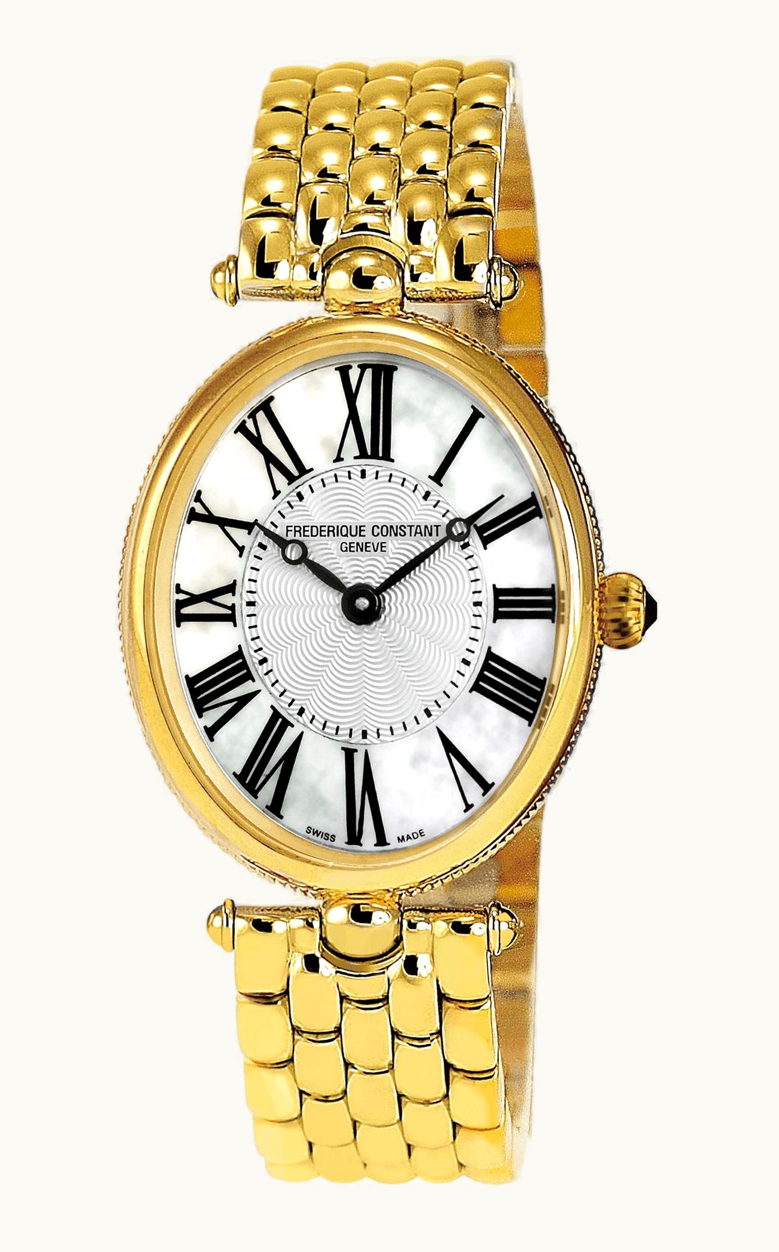 Frederique Constant Art Deco Oval Yellow Gold / Silver