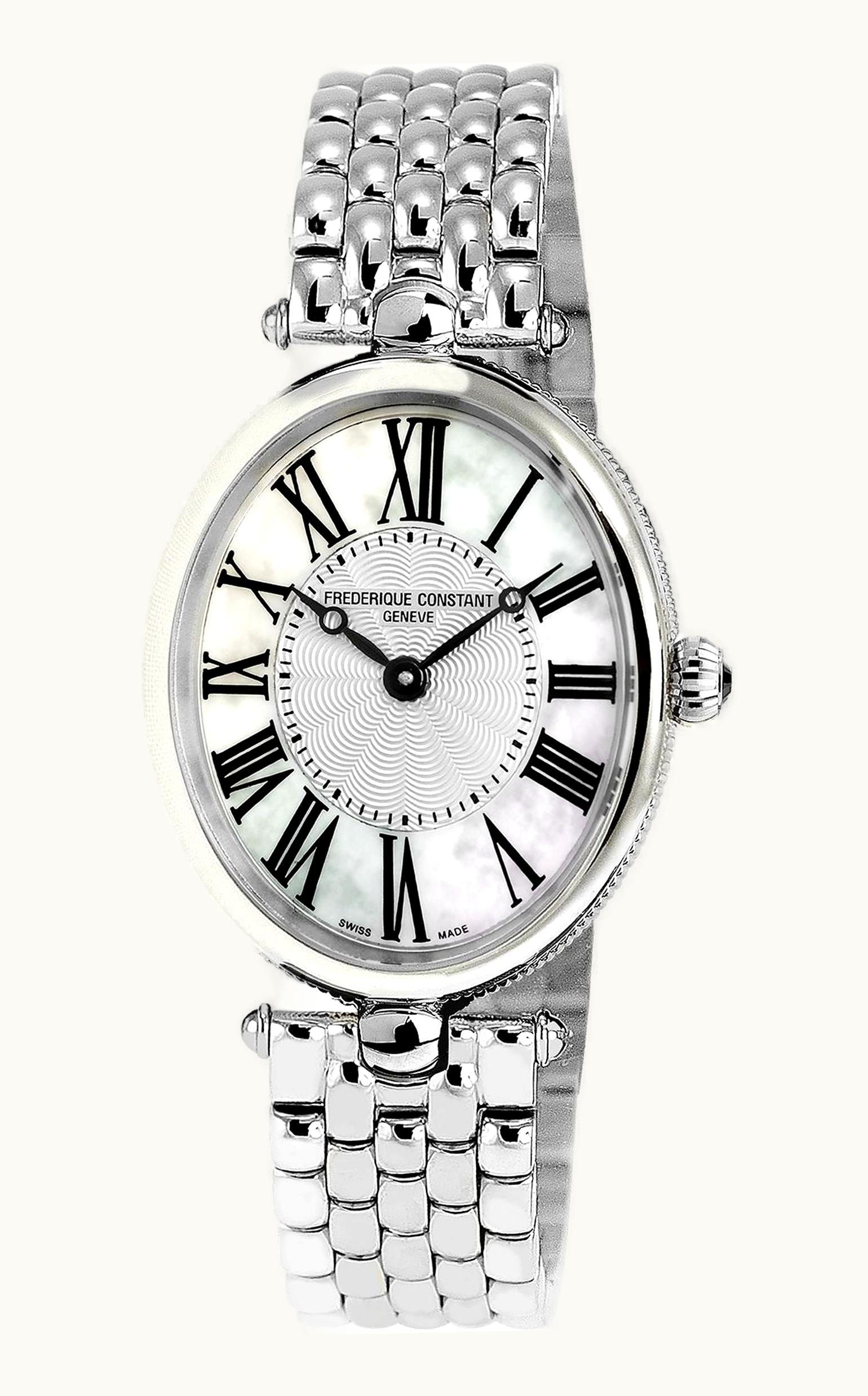 Frederique Constant Art Deco Oval Stainless Steel / Silver / Bracelet