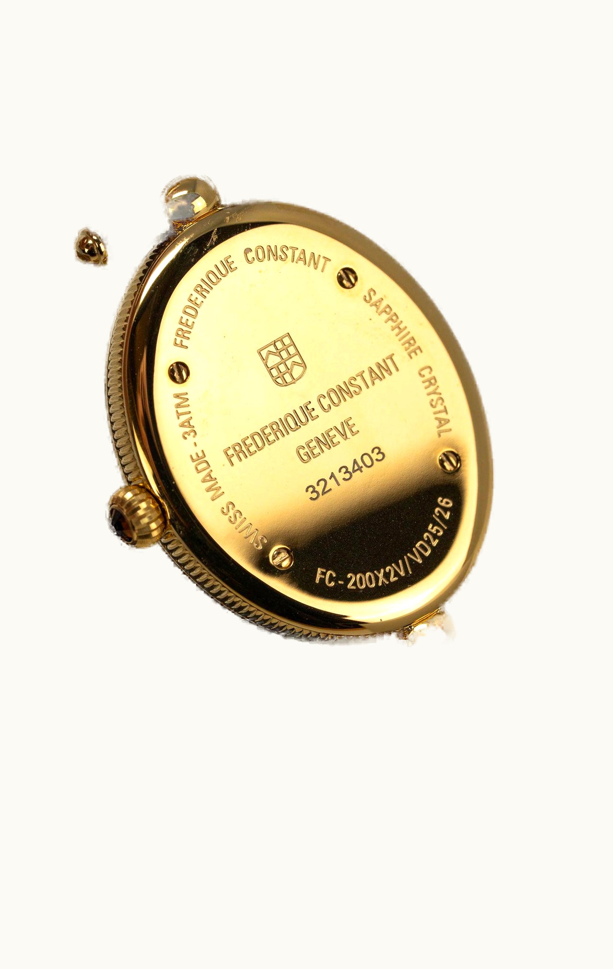 Frederique Constant Art Deco Oval Yellow Gold / Silver