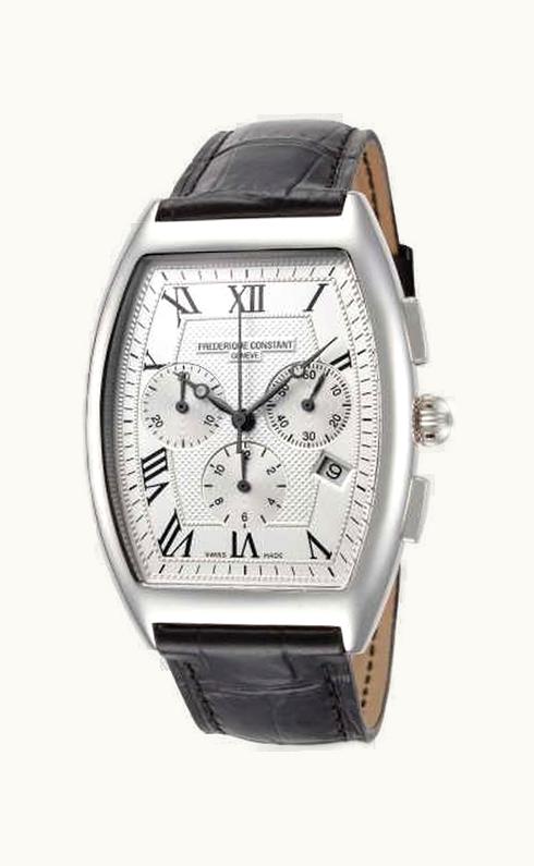 Frederique Constant Art Deco Tonneau Chrono Quartz Stainless Steel / Silver
