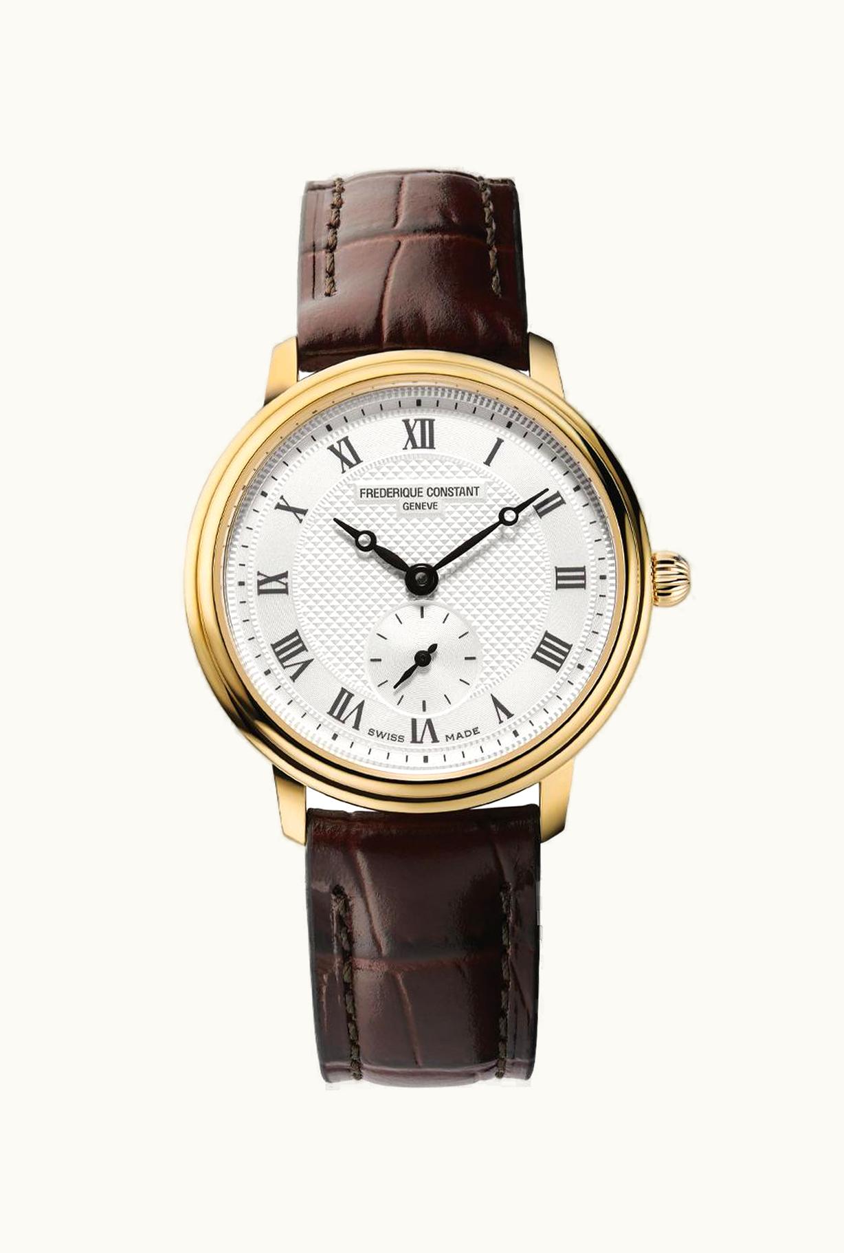 Frederique Constant Art Deco Tonneau Small Second Yellow Gold / Silver
