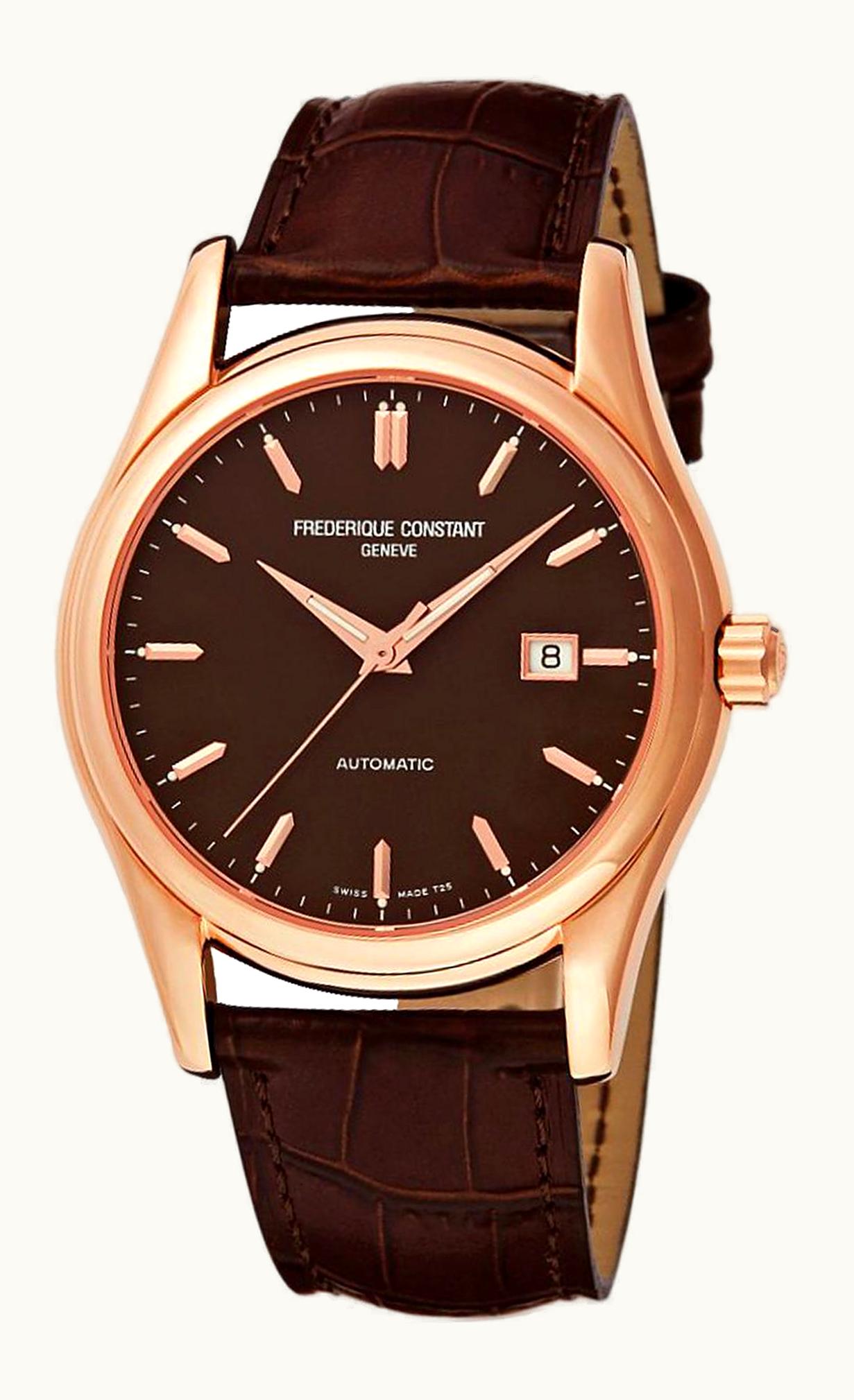 Frederique Constant Clear Vision Automatic Rose Gold / Brown