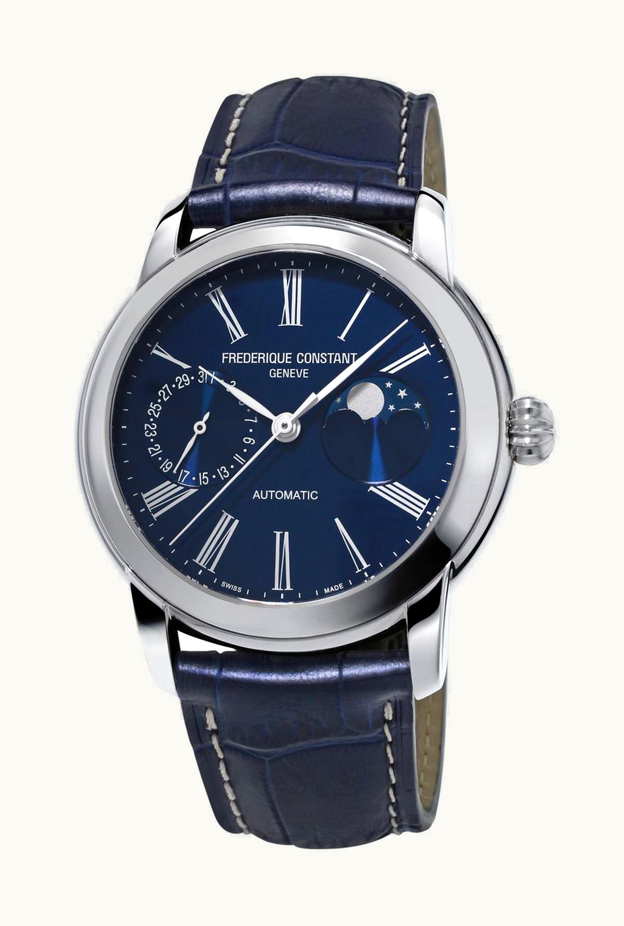 Frederique Constant Classic Moonphase Manufacture Stainless Steel / Blue