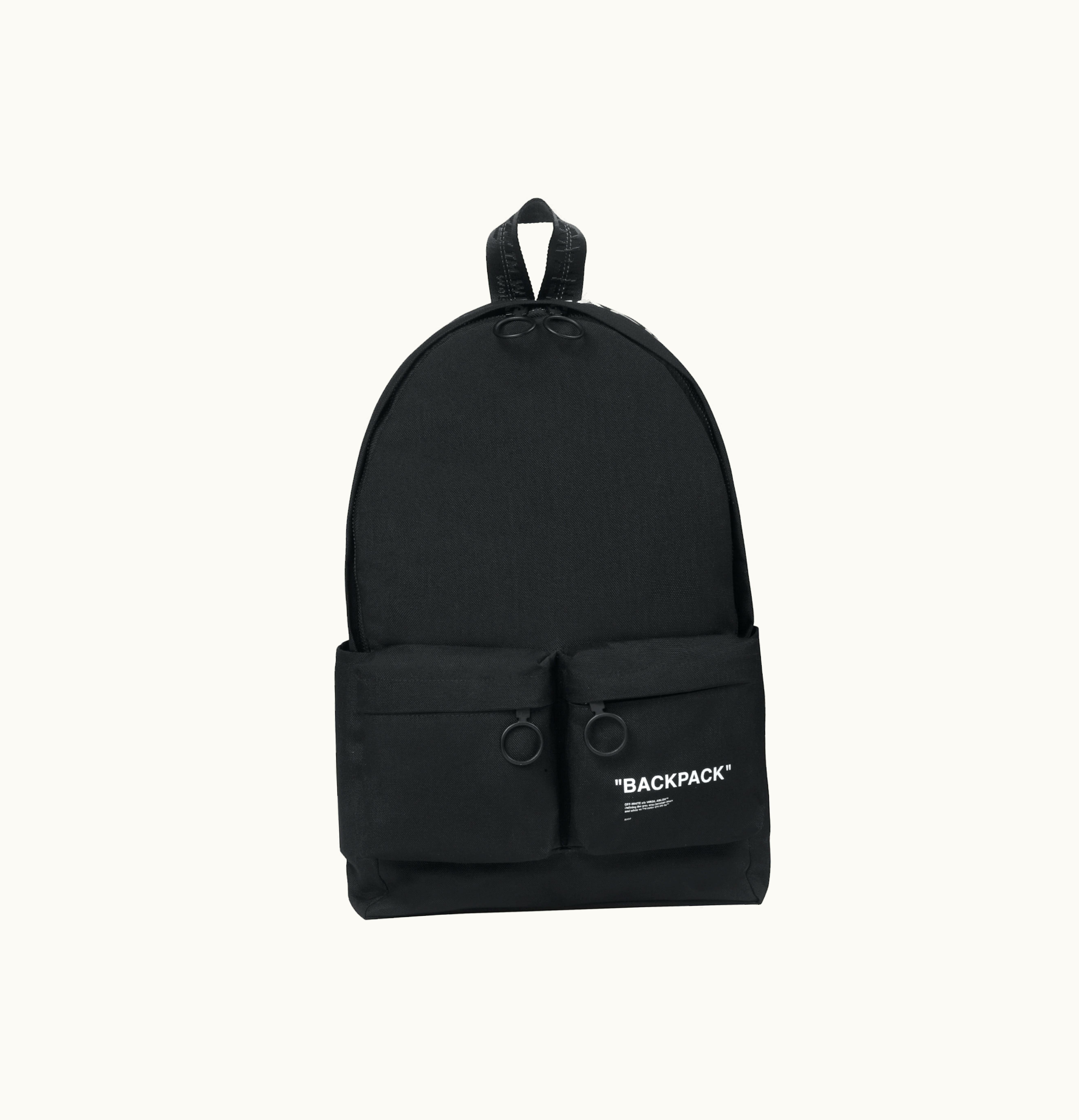 OFF-WHITE OFF WHITE Slogan Print Backpack Black White