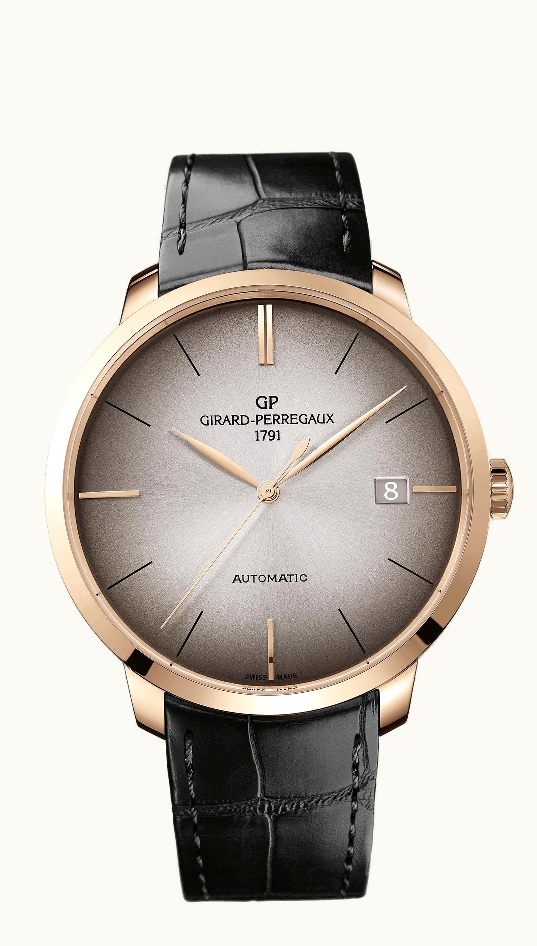 Girard-Perregaux 44 Stainless Pink Gold Alligator Strap