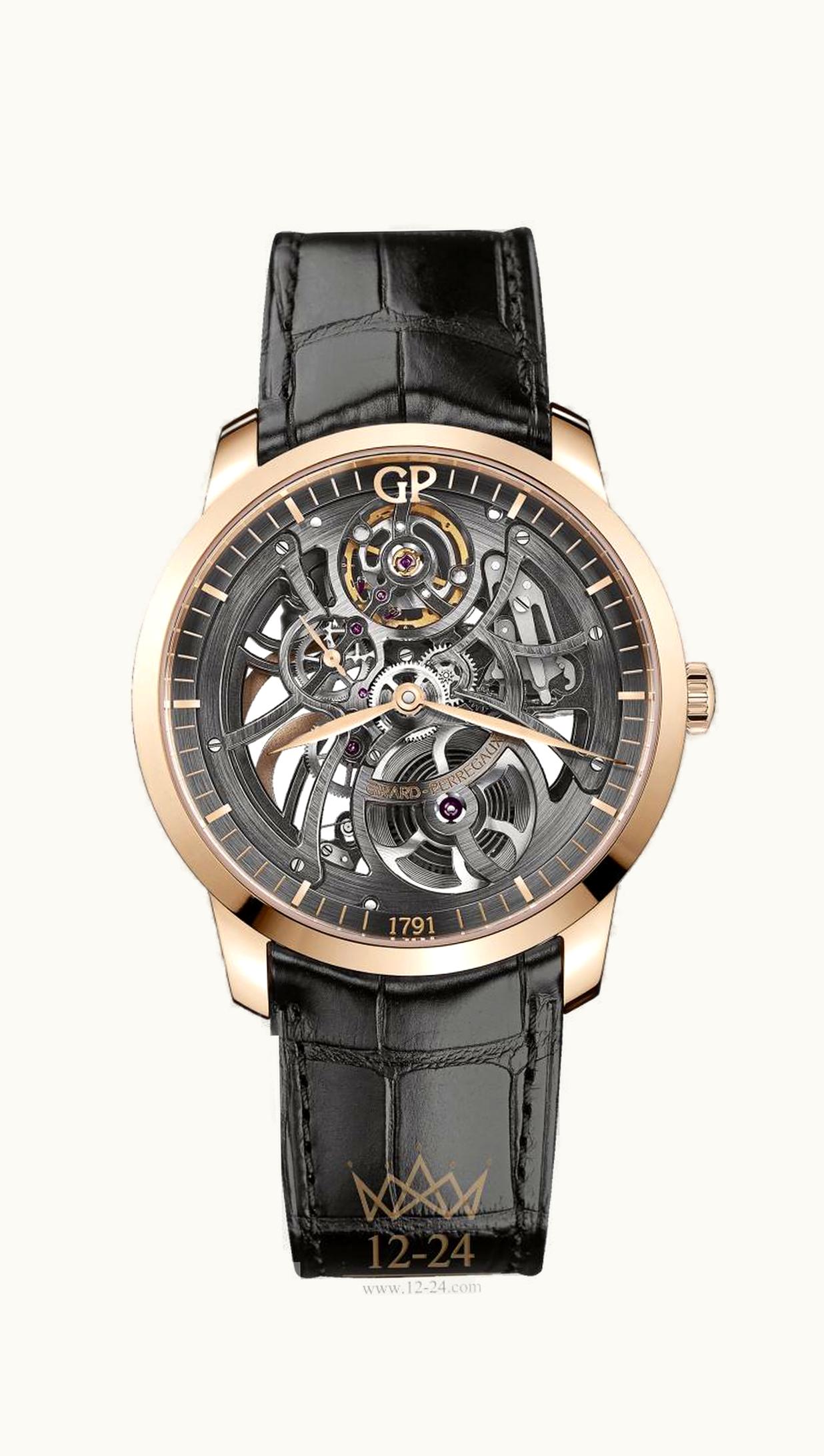 Girard-Perregaux 1966 38 Pink Gold / Silver / Alligator