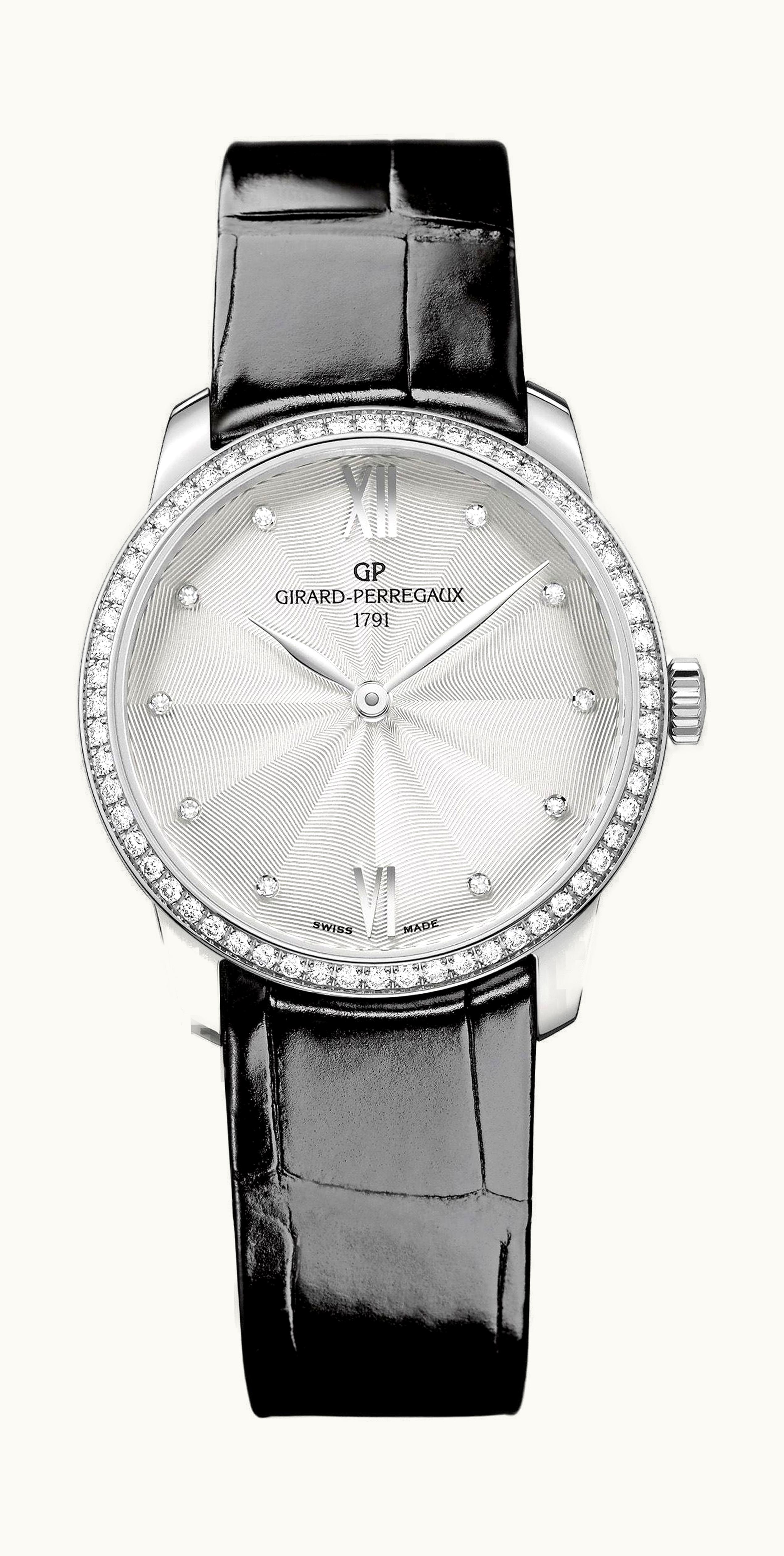 Girard-Perregaux 1966 30mm Stainless Steel / Diamond / Silver / Alligator