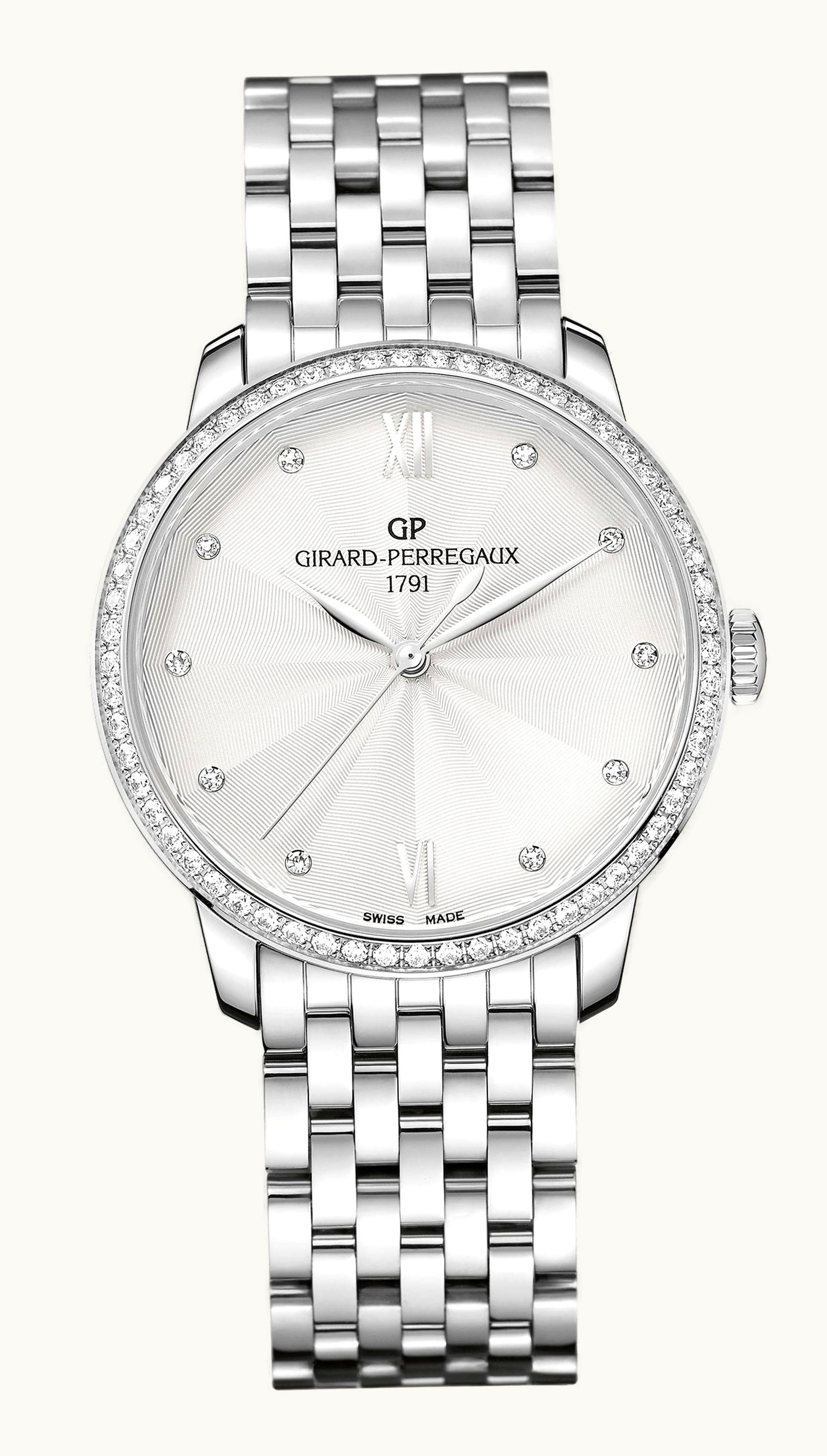 Girard-Perregaux 1966 36mm Stainless Steel / Diamond / Silver / Bracelet