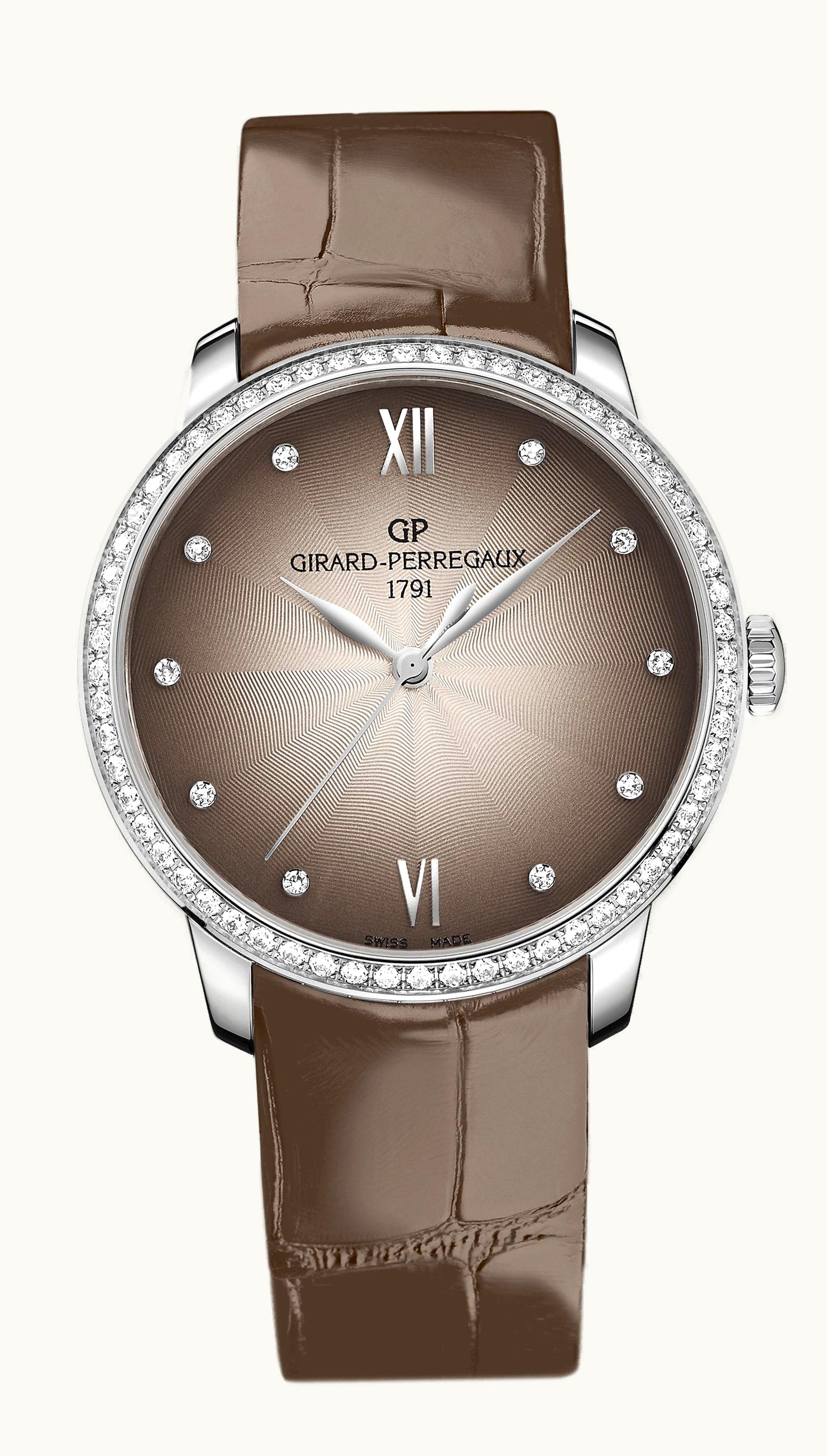 Girard-Perregaux 1966 36mm Stainless Steel / Diamond / Taupe / Alligator