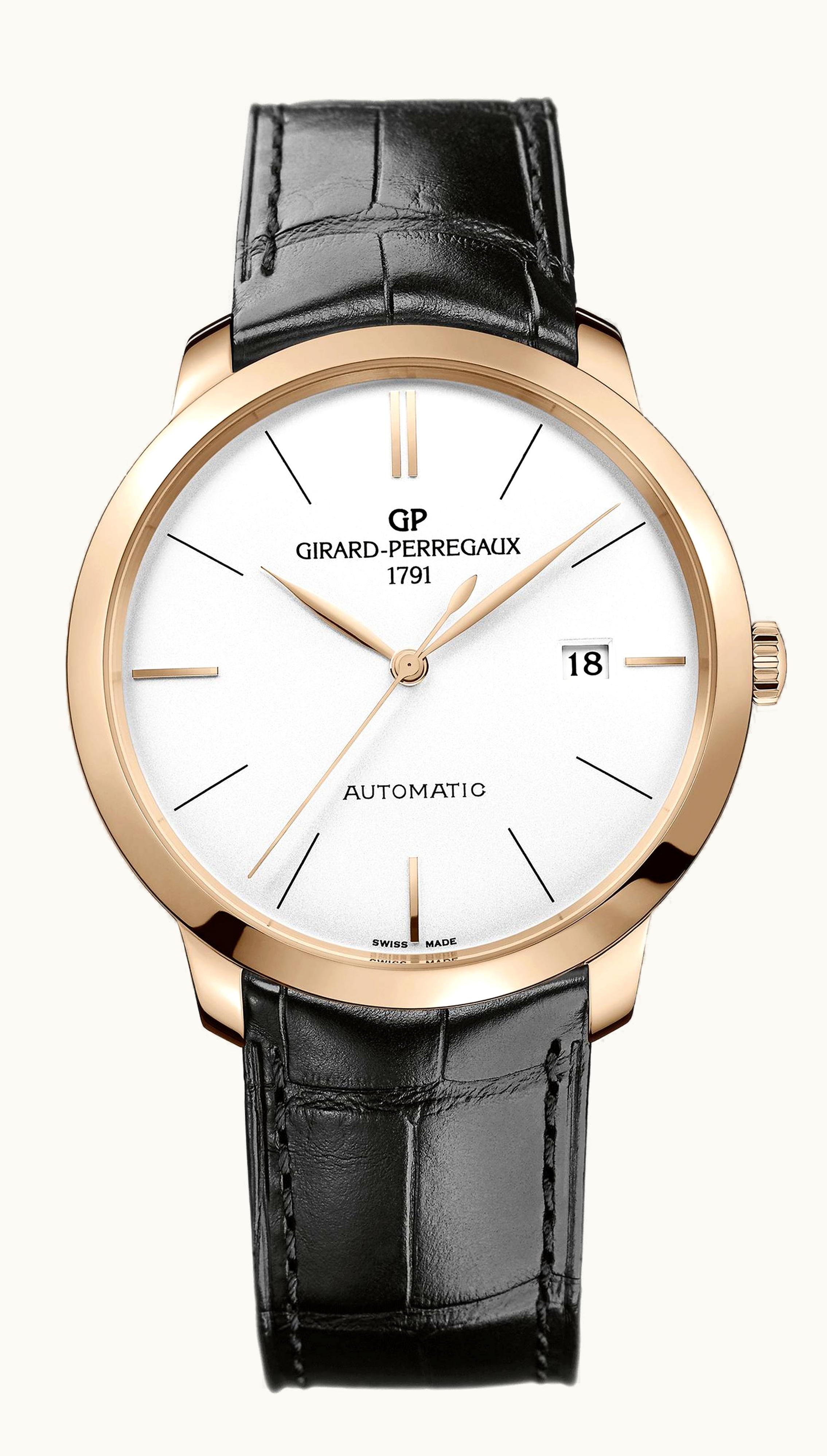 Girard-Perregaux 1966 40 Pink Gold Black Alligator Strap