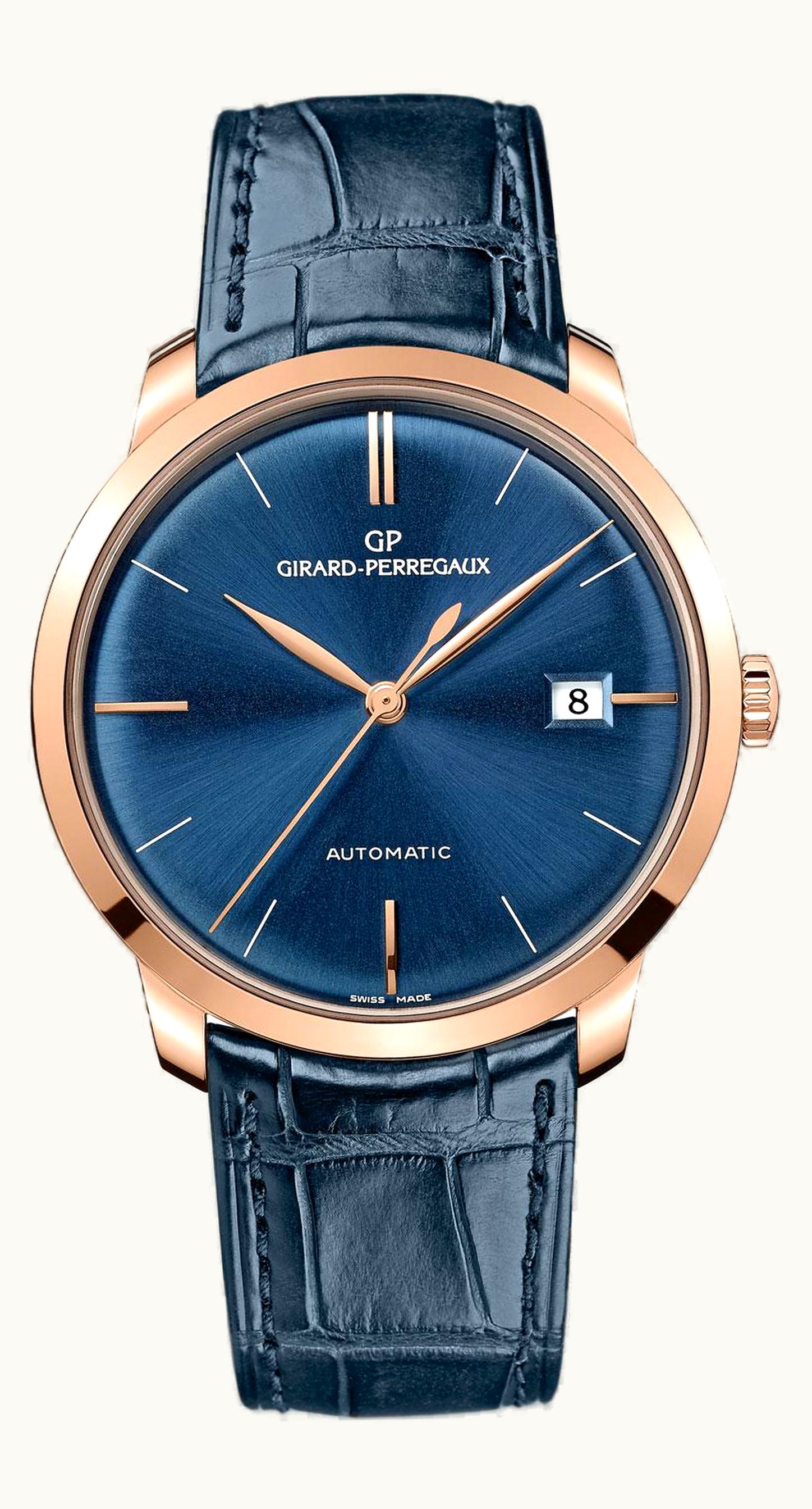 Girard-Perregaux 1966 38 Pink Gold / Blue / Alligator